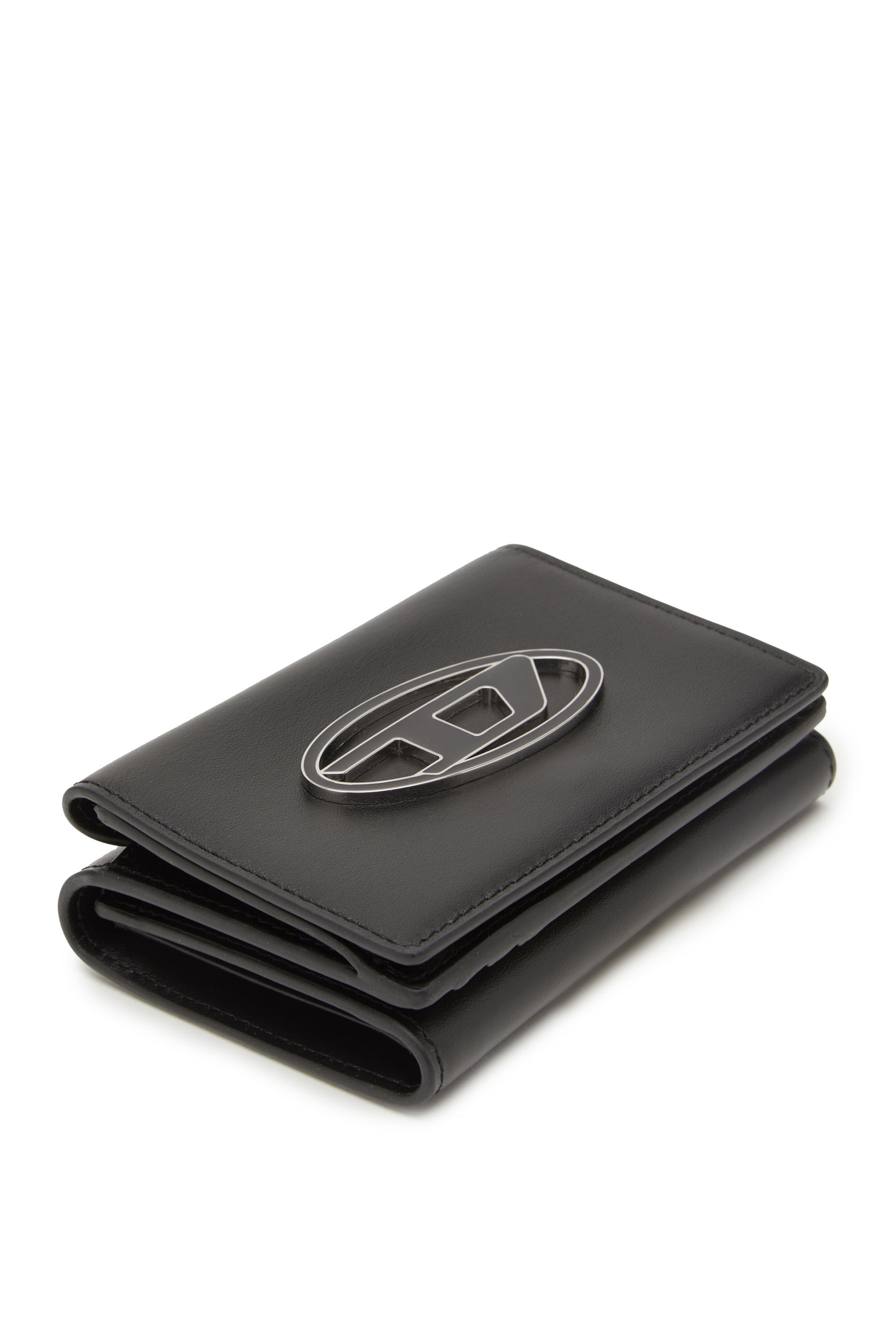 Diesel - TRI-FOLD COIN S, Female's カウレザー三つ折りウォレット in ブラック - 4