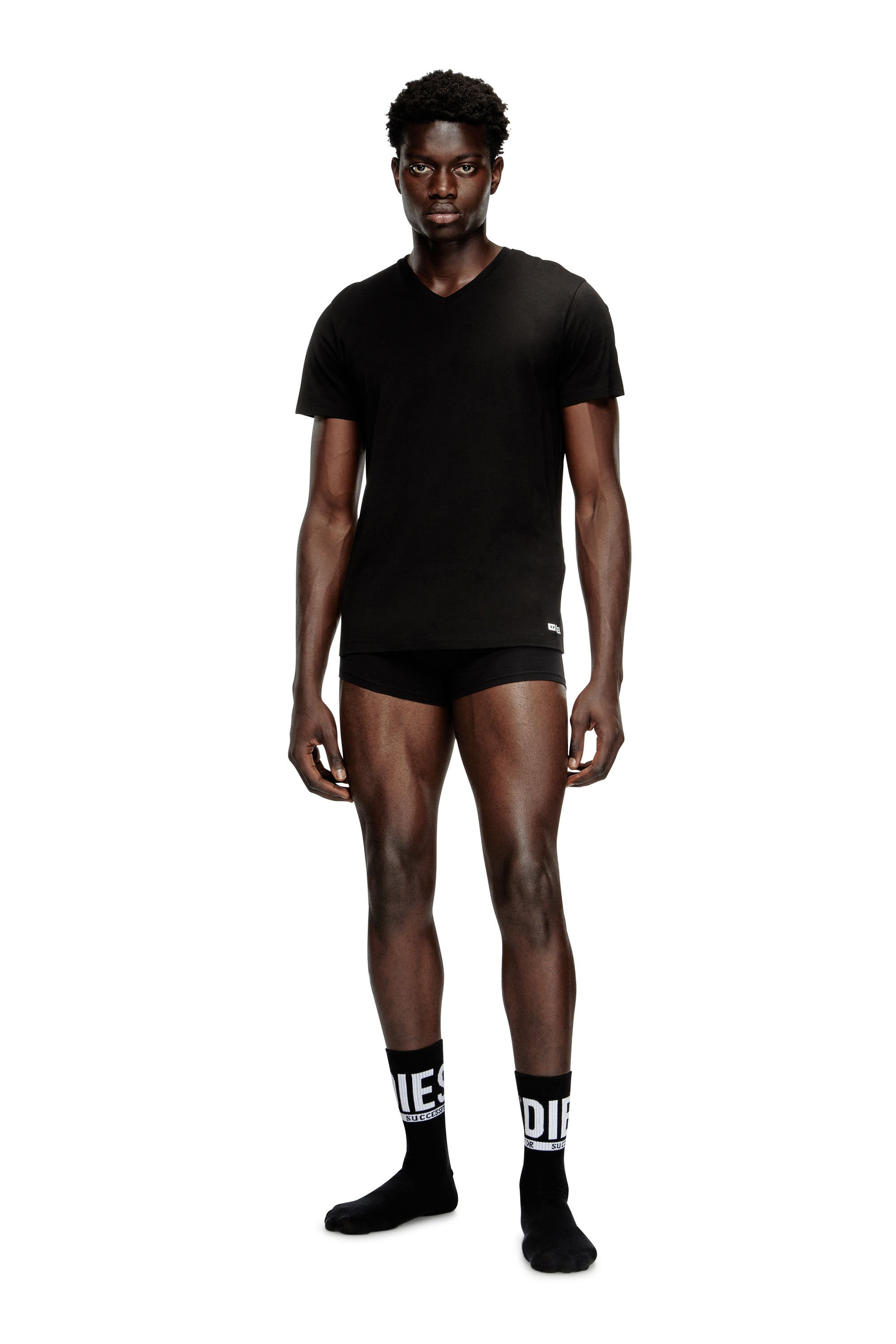 Diesel - MICHAEL-D-BOX-3PACK, Male's Three-pack of V-neck T-shirts in ブラック - 1