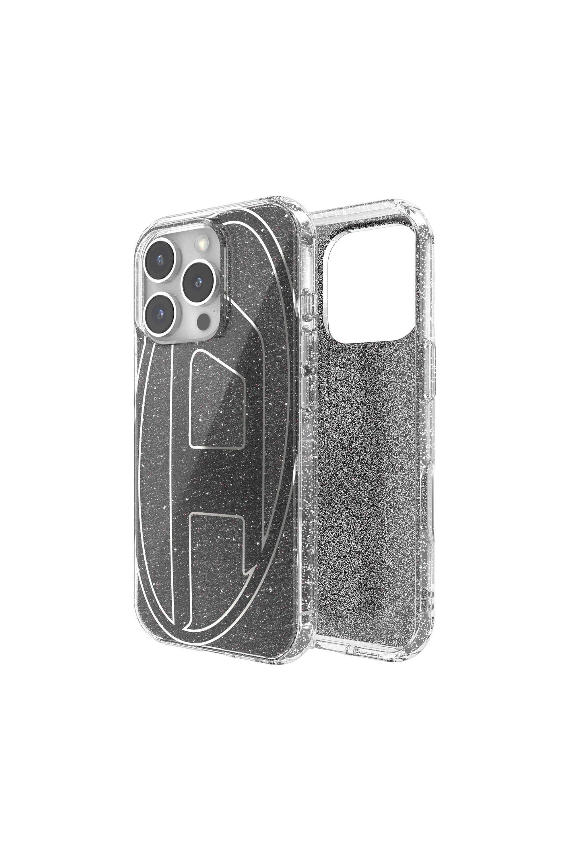 60148 AOP CASE Oval D Glitter Case for iP 16 Pro｜ブラック｜ウィメンズ｜DIESEL