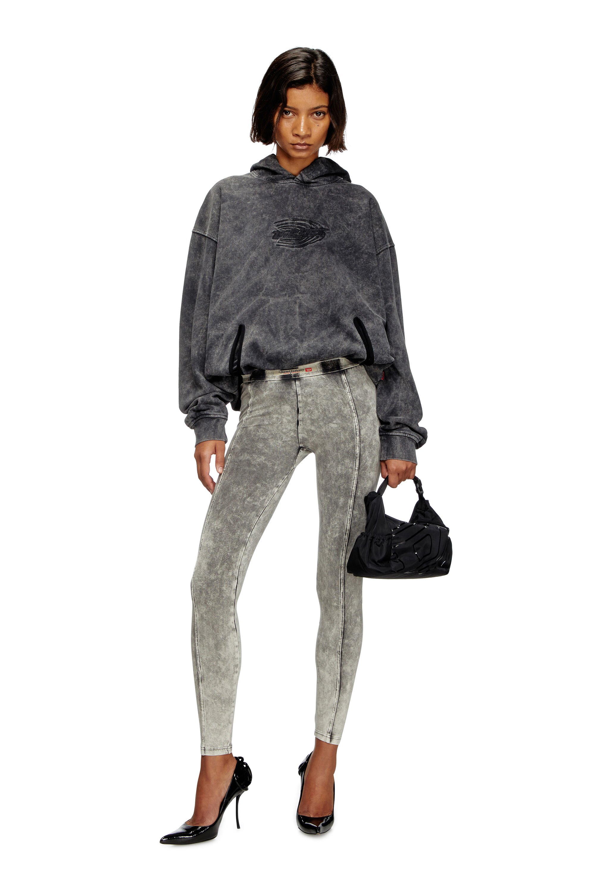 Diesel - S-BOXSTIC-HOOD, Unisex's Gathered acid-wash hoodie in ダークグレー - 6