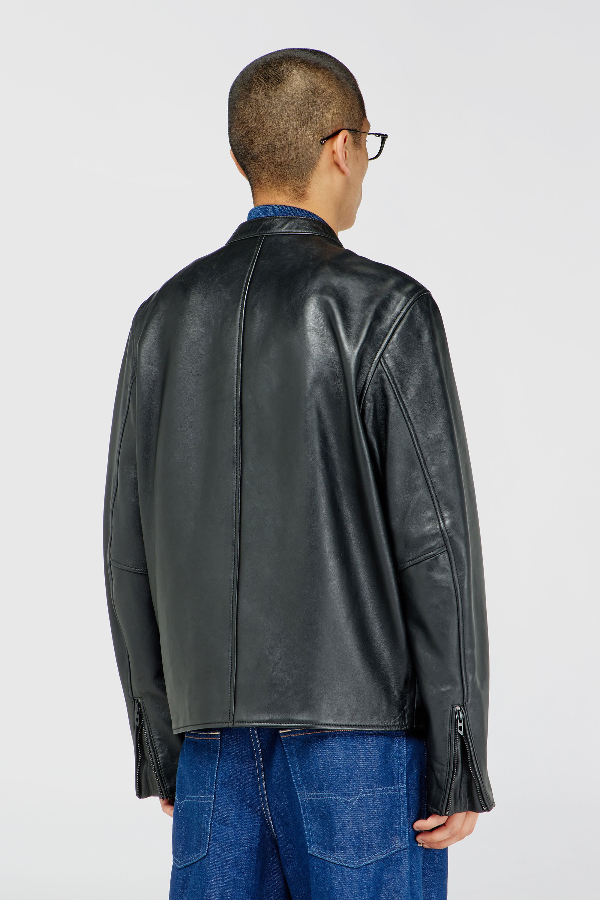 Diesel - L-TAD-WRD, Male's レザージャケット in ブラック - 5