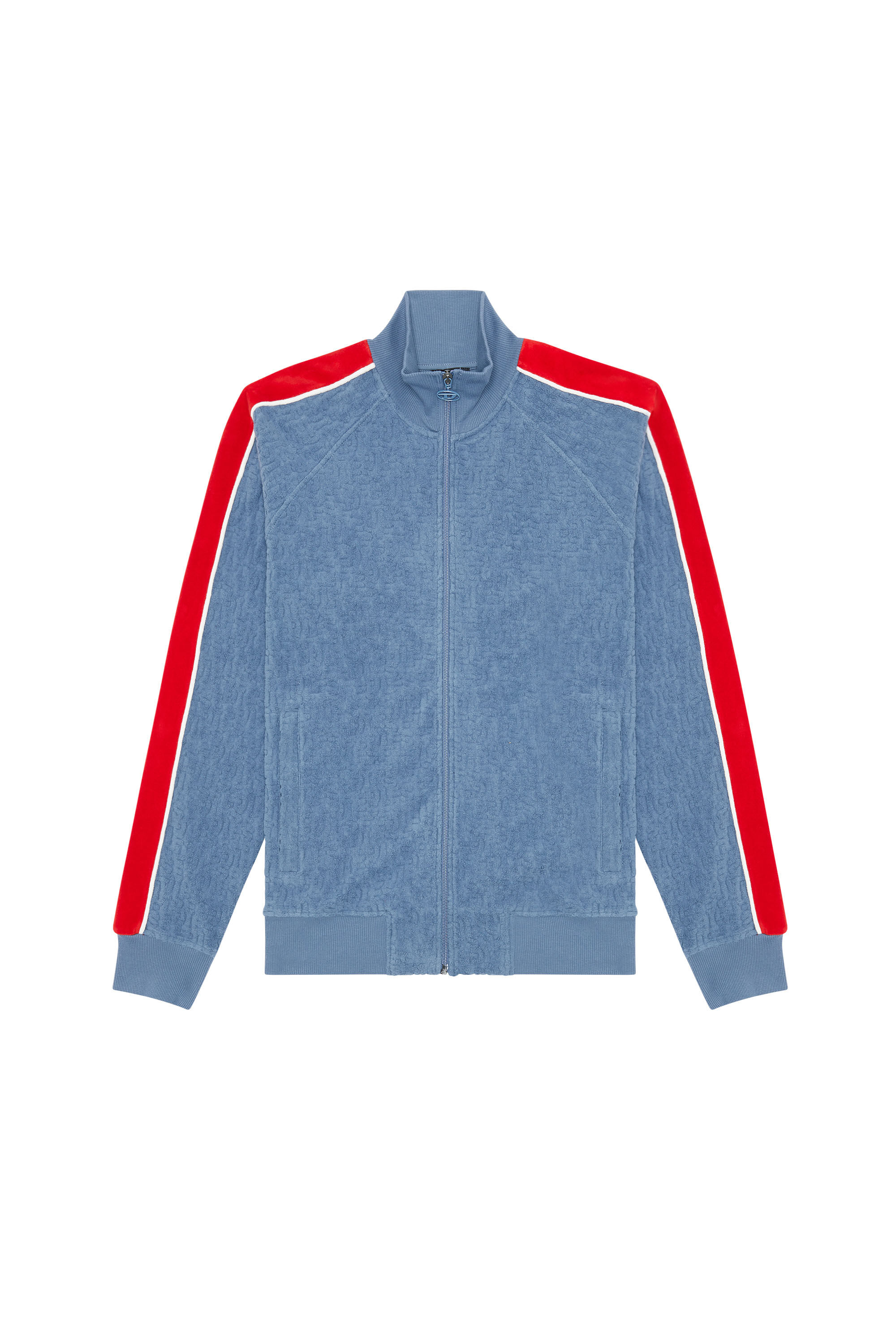 Diesel - S-RARBERO, Male's エンボス加工 オールオーバープリント モノグラム スウェットジャケット in ブルー - 2