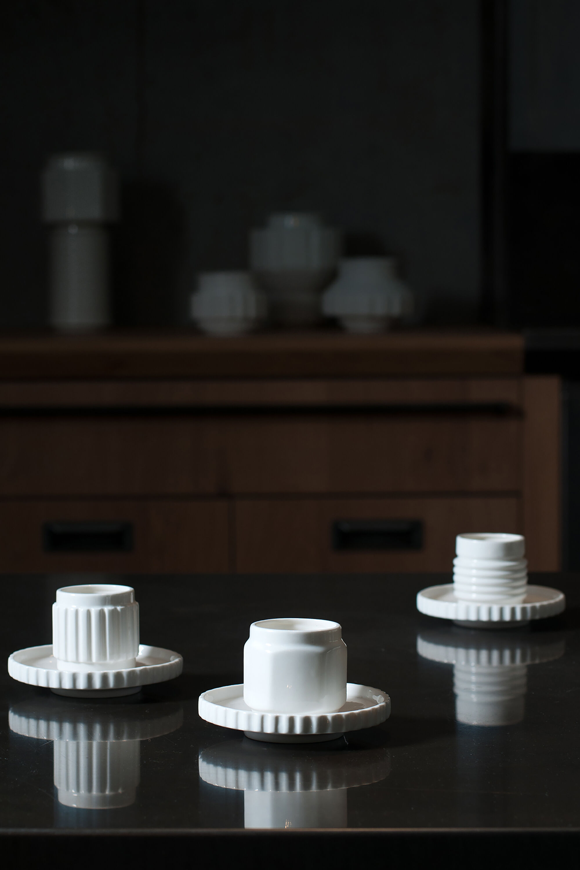 Diesel - 10909 MACHINE COLLEC, Unisex's Assorted coffee cups with saucer, set of 3 in ホワイト - 3
