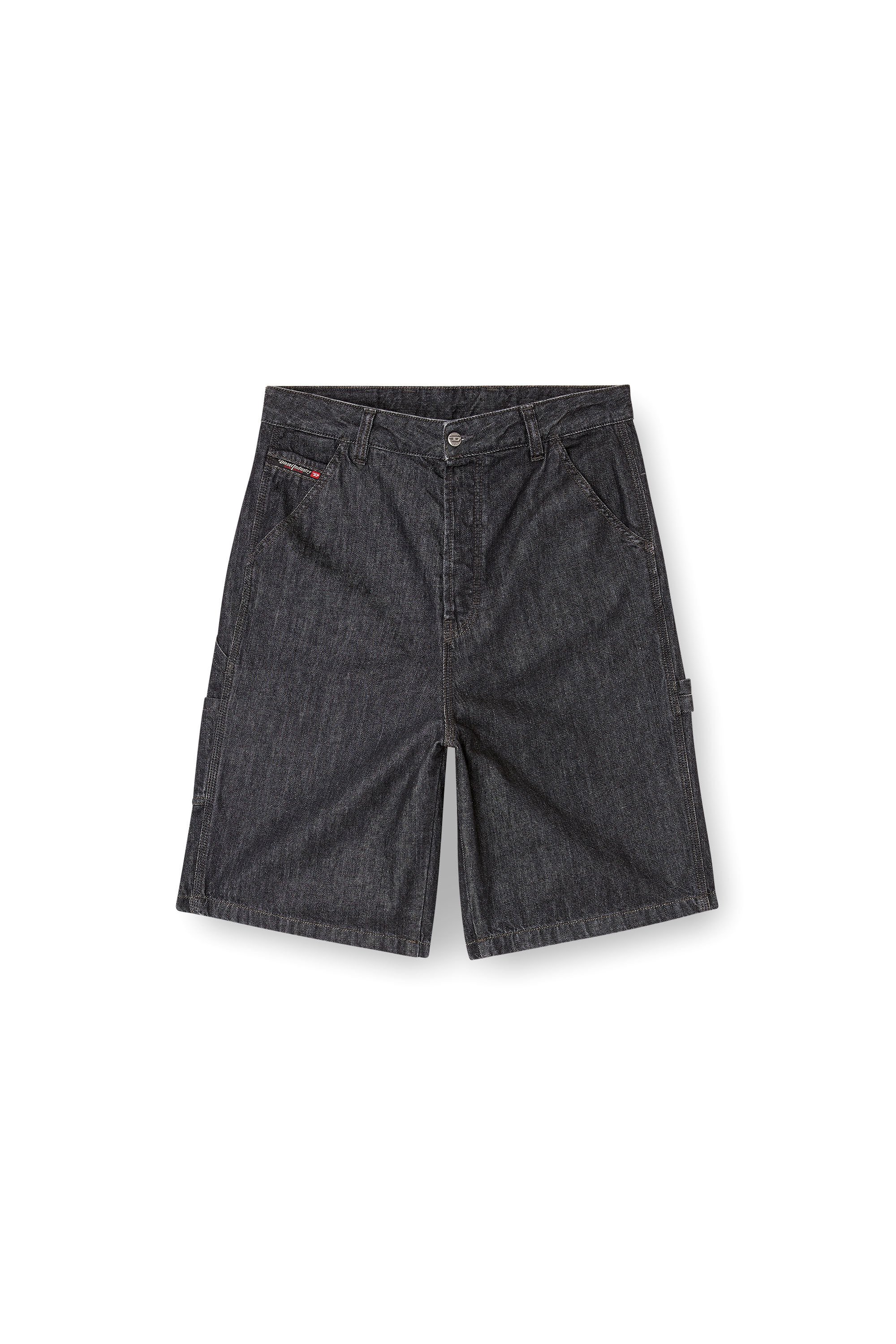 Diesel - D-LIVERY-W-SHORT, Male's Shorts in rinse-wash denim in ブラック - 2
