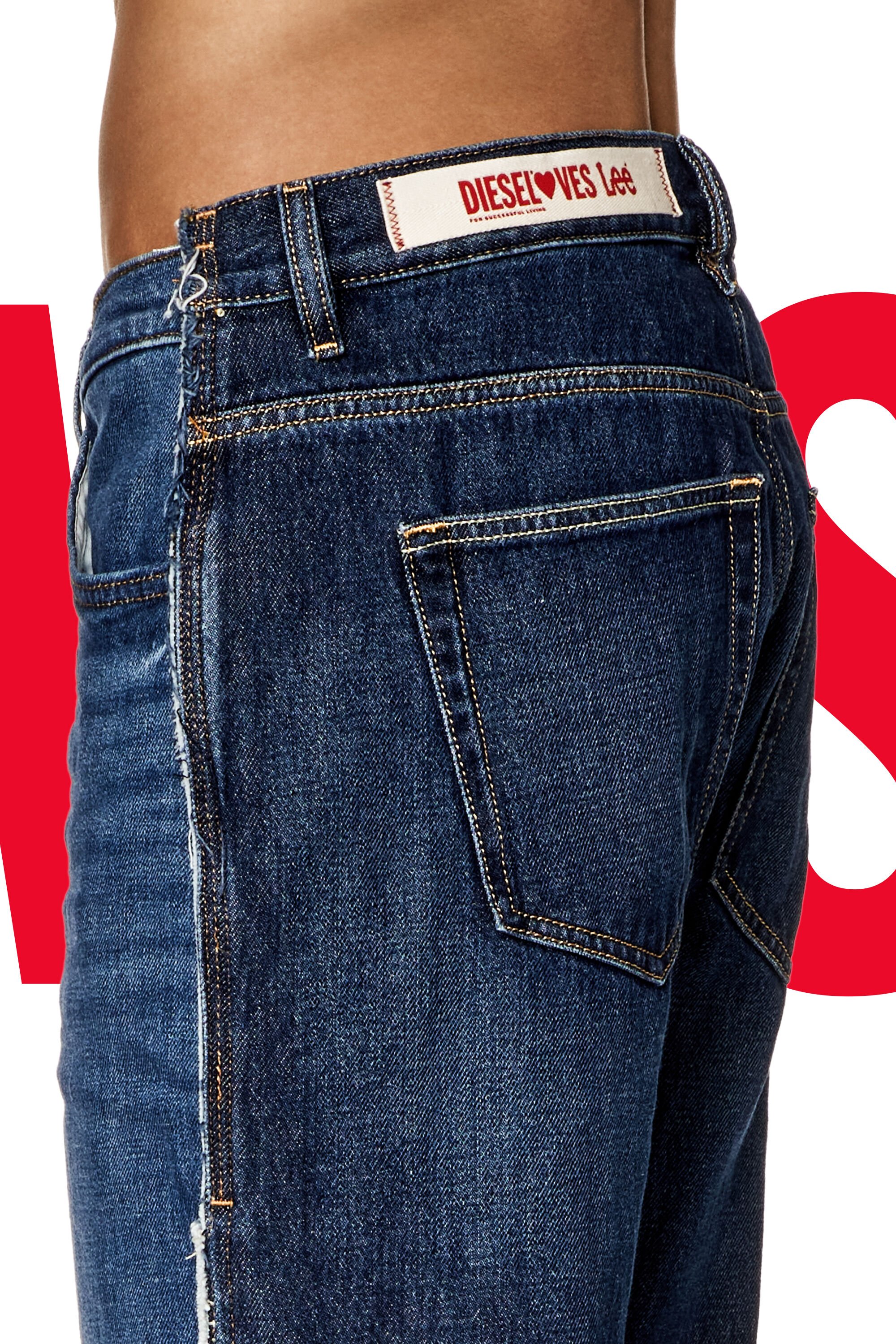 Diesel - Straight Jeans Dieseloves 04 09K47, ミディアムブルー - Image 6
