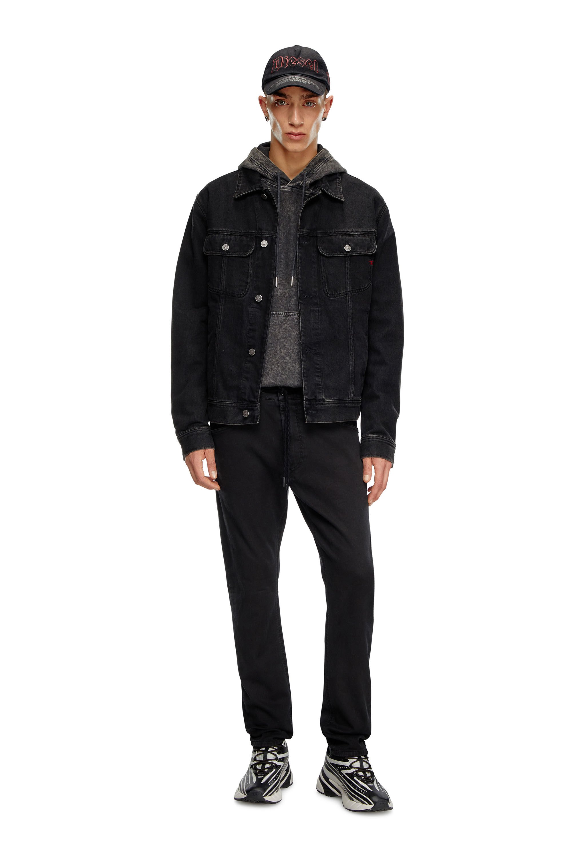Diesel - D-AIRSPEED LOW, Male's D-Airspeed Low-Striped sneakers in coated ripstop in ブラック/グレー - 1