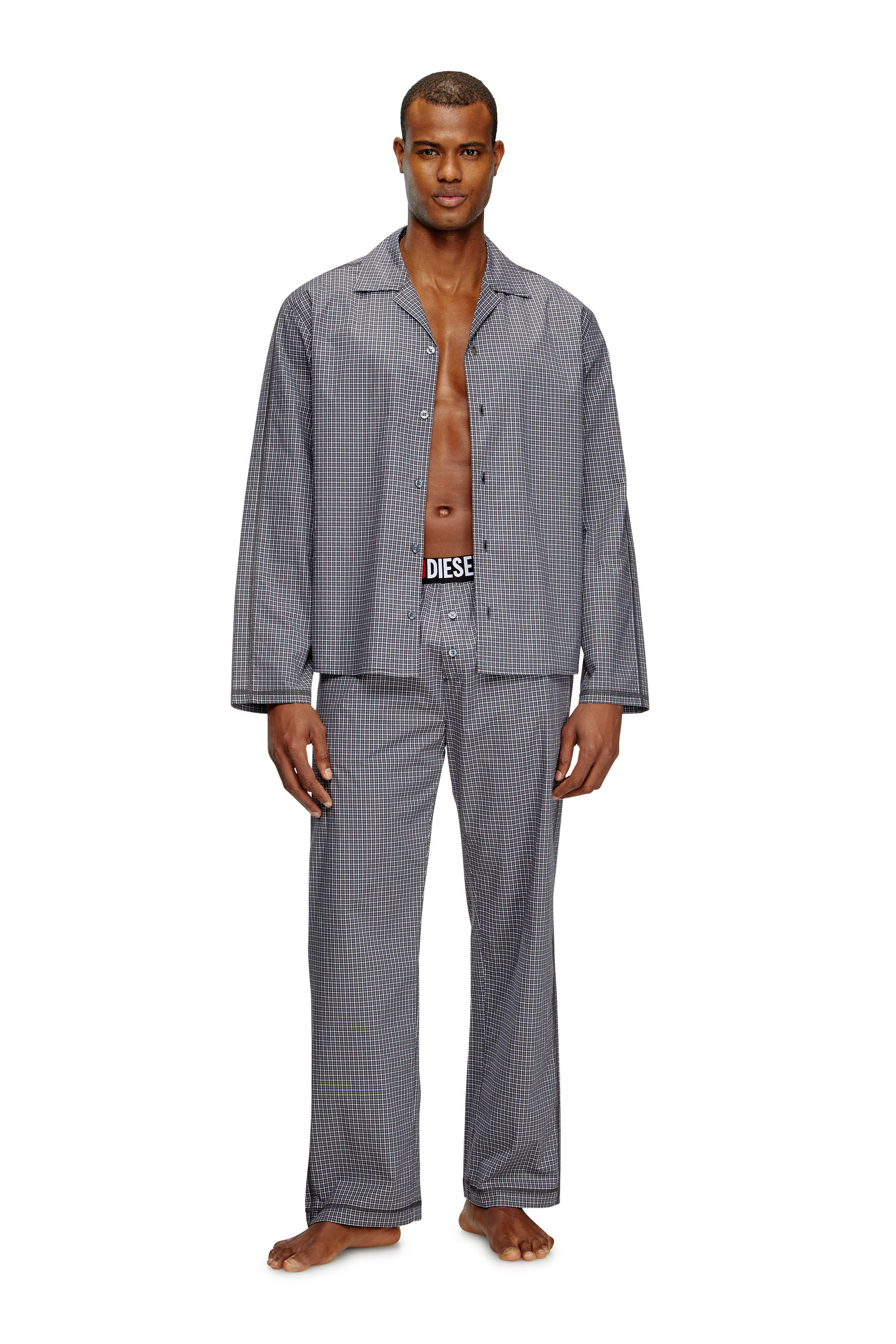 Diesel - SET-PAUL-D-CORE, Male's Pyjamas in check cotton in グレー - 1