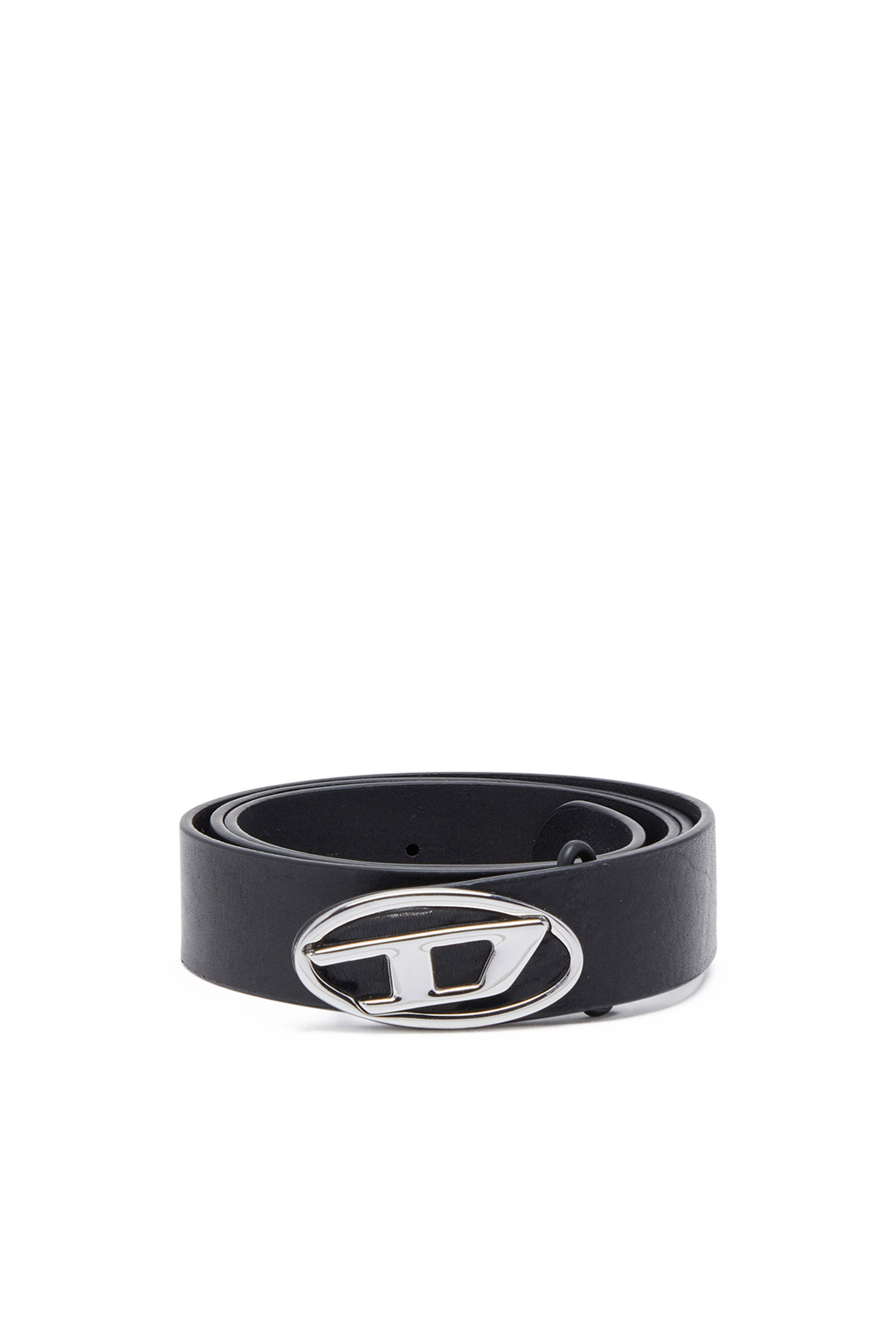 Diesel - B-1DR-LAYER, Male's Leather belt with Oval D logo in ブラック - 1
