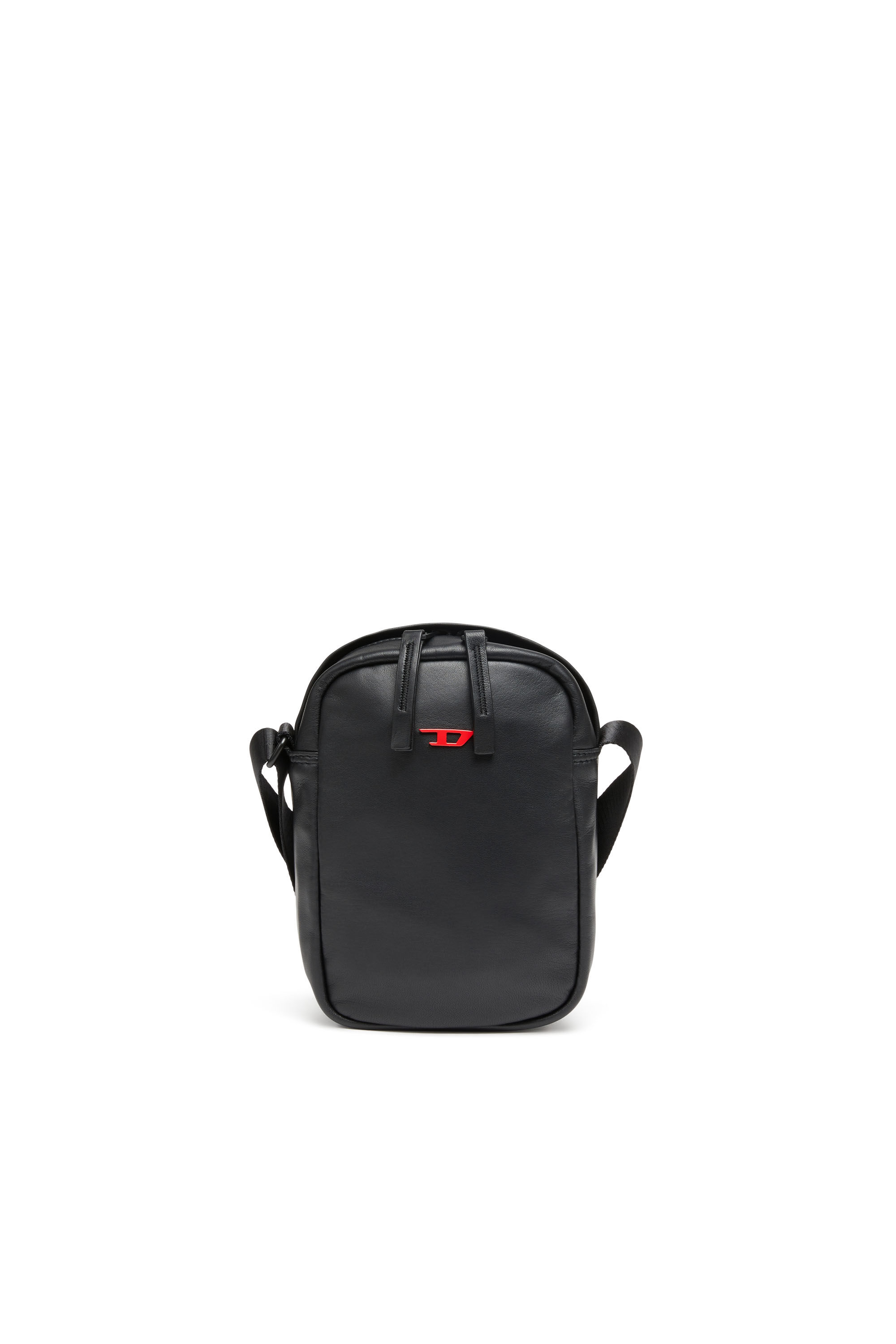 Diesel - RAVE CROSSBODY, Male's Rave-Leather crossbody bag with metal D in ブラック - 2