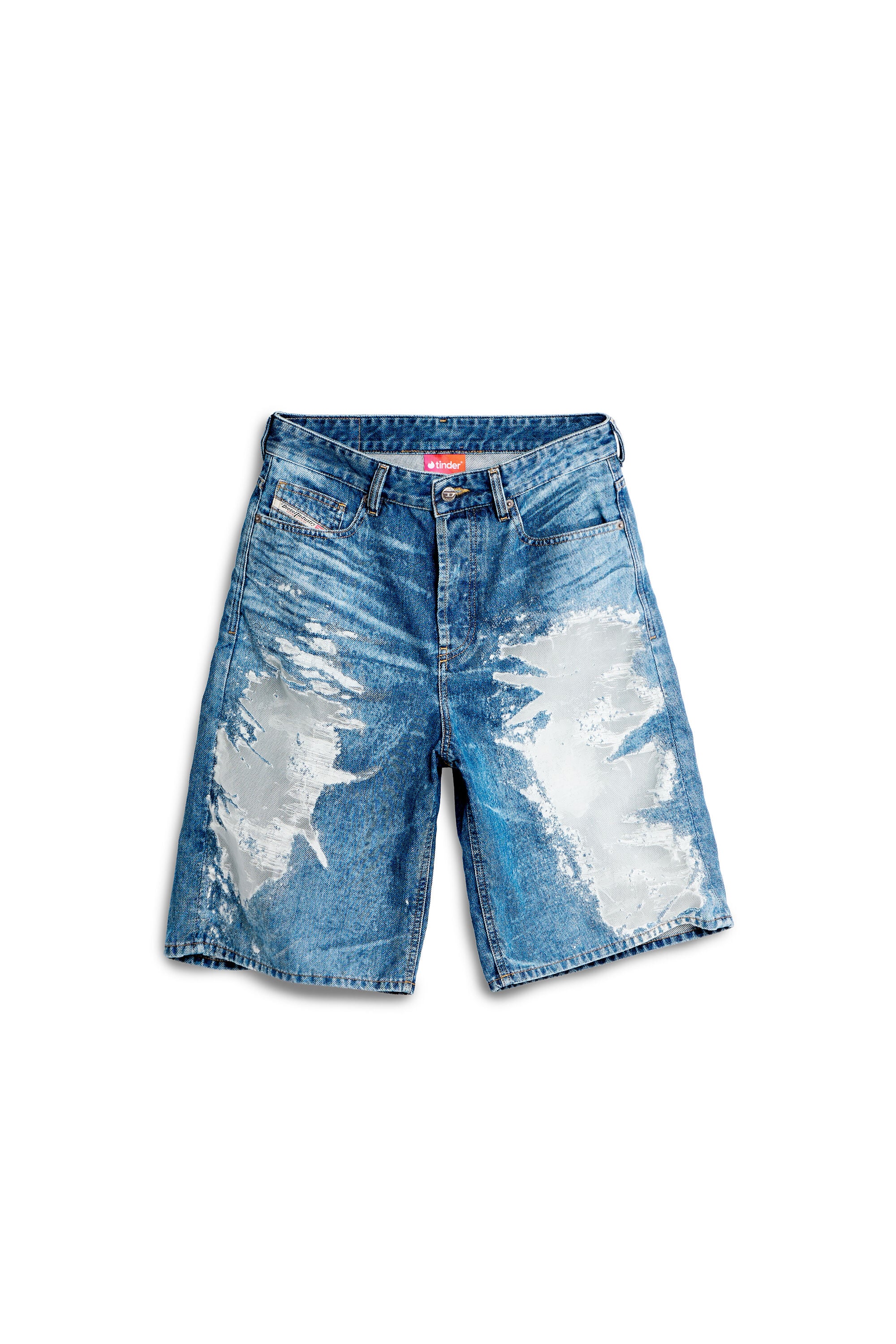 Diesel - PR-DE-SIRE-SHORT, Unisex's Shorts in devor&eacute; denim in ミディアムブルー - 2