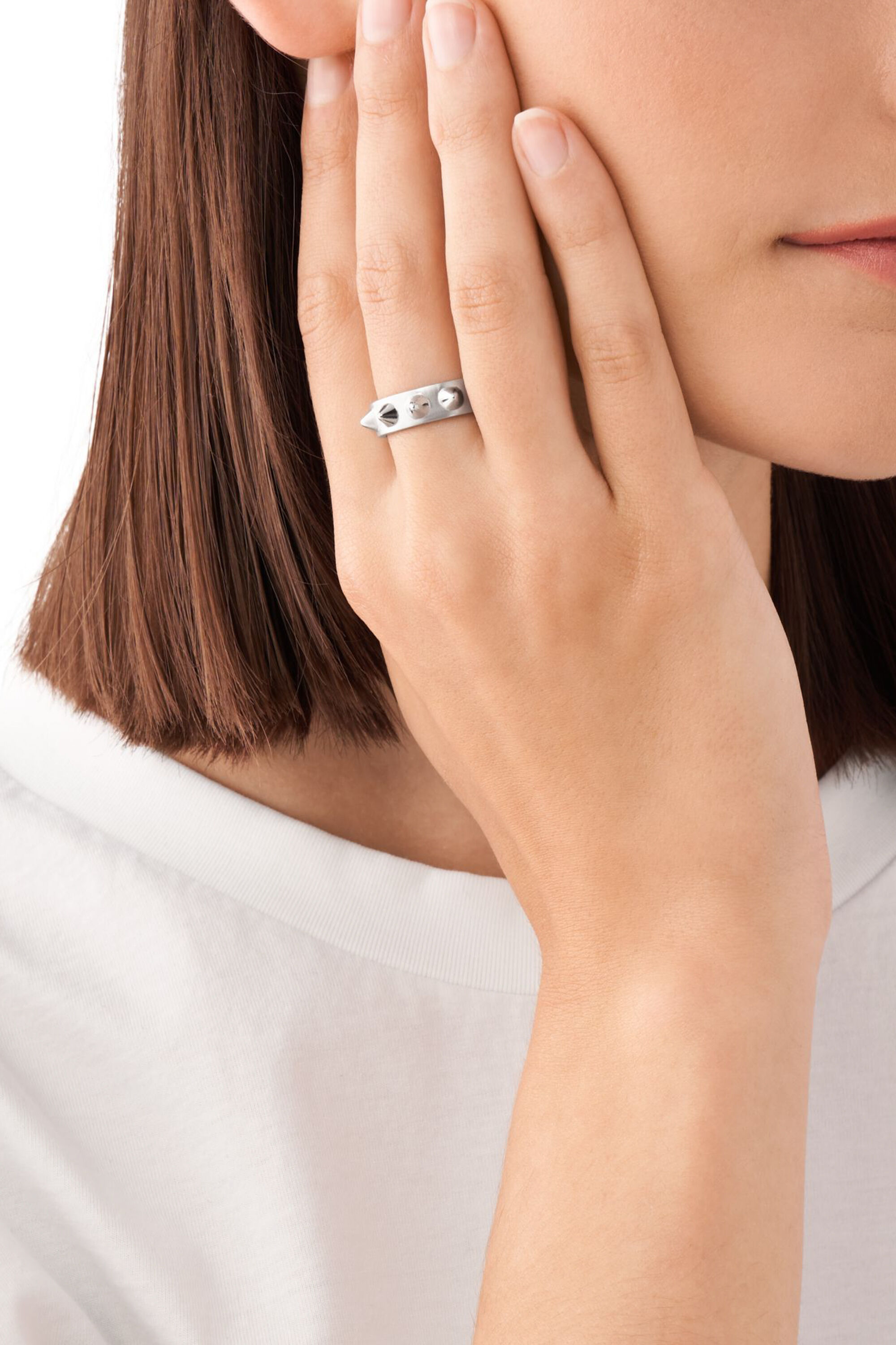 Diesel - DX1449, Unisex's Stainless Steel Band Ring in シルバー - 3