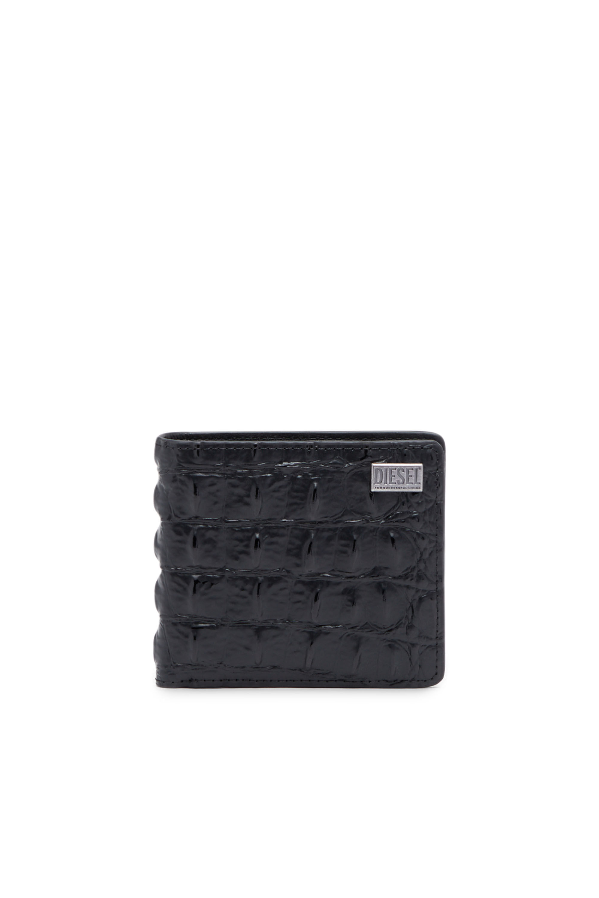 BI-FOLD COIN S 3D Bi-fold wallet in croc-effect leather｜メンズ
