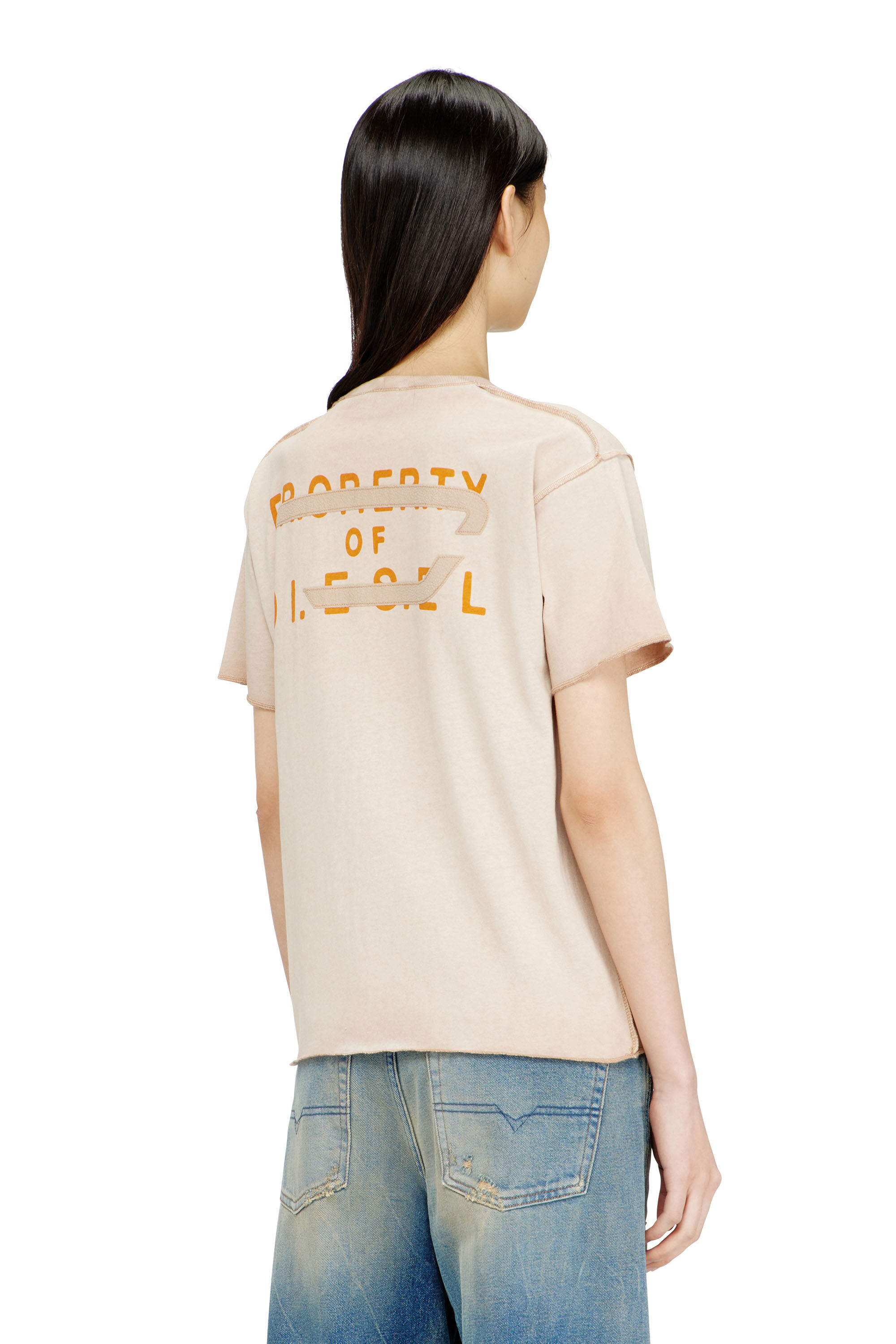 Diesel - T-ILY, Female's Tシャツ in ベージュ - 4