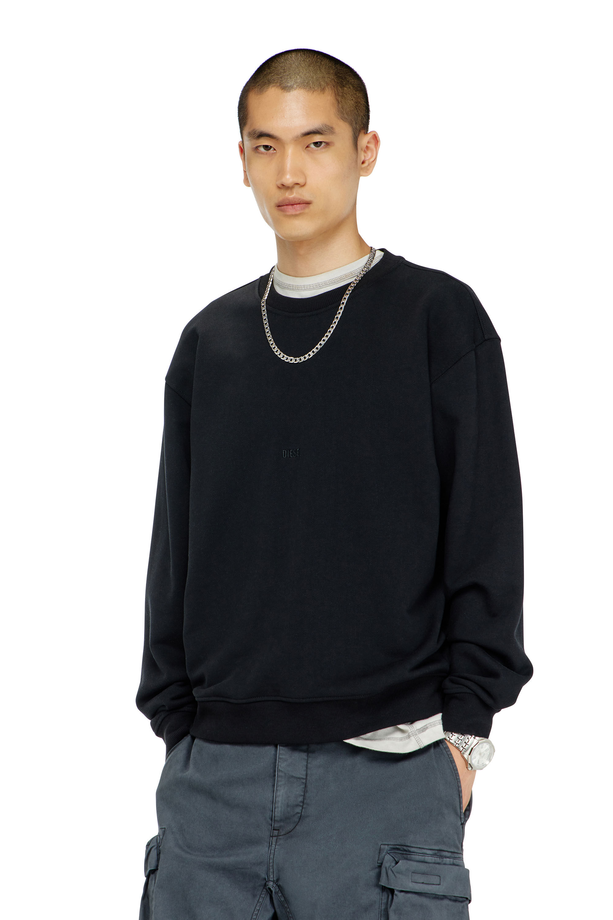 Diesel - S-NORM-AA5, Male's プルオーバースウェット in ブラック - 3