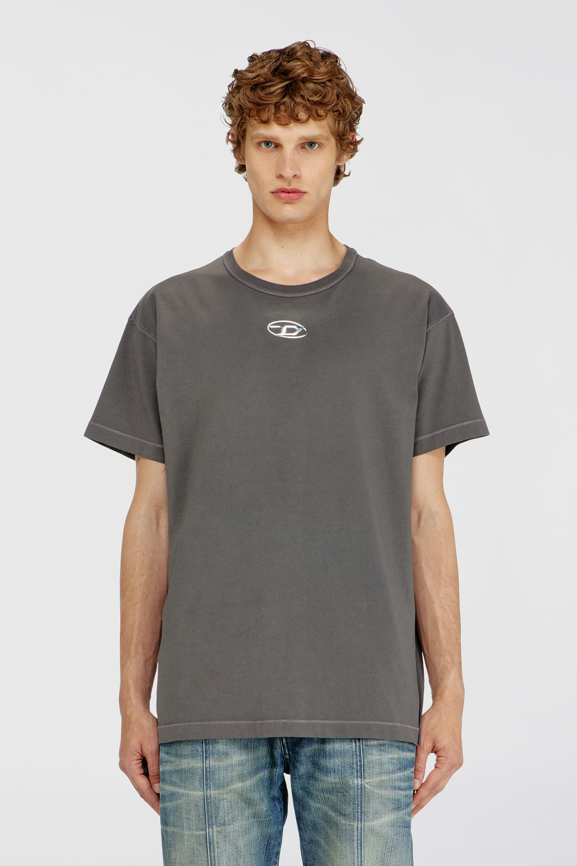 Diesel - T-NORM-IOD, Male's Tシャツ in グレー - 3