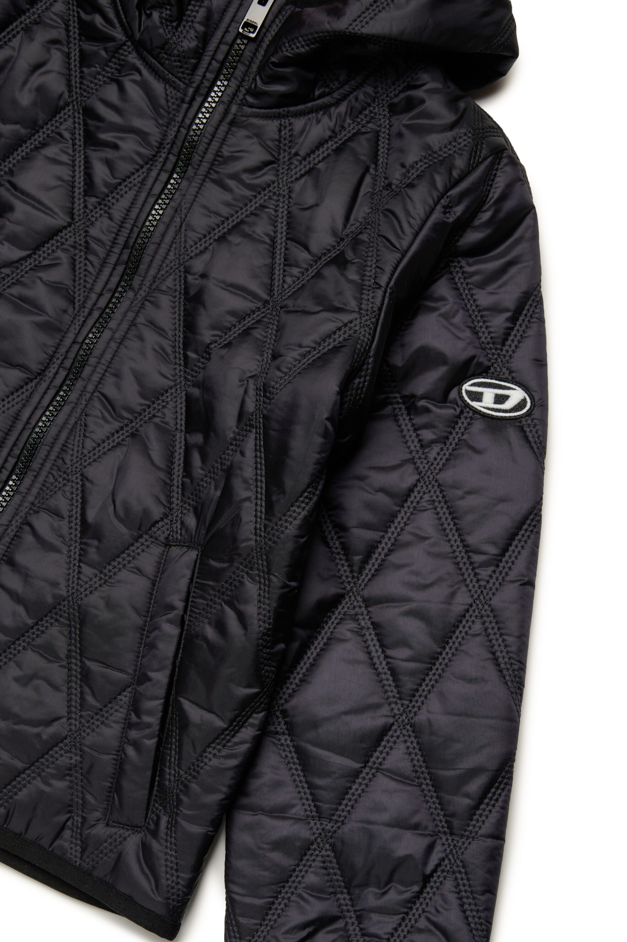 JFOKKER Hooded quilted nylon jacket｜ブラック｜ガールズ｜DIESEL