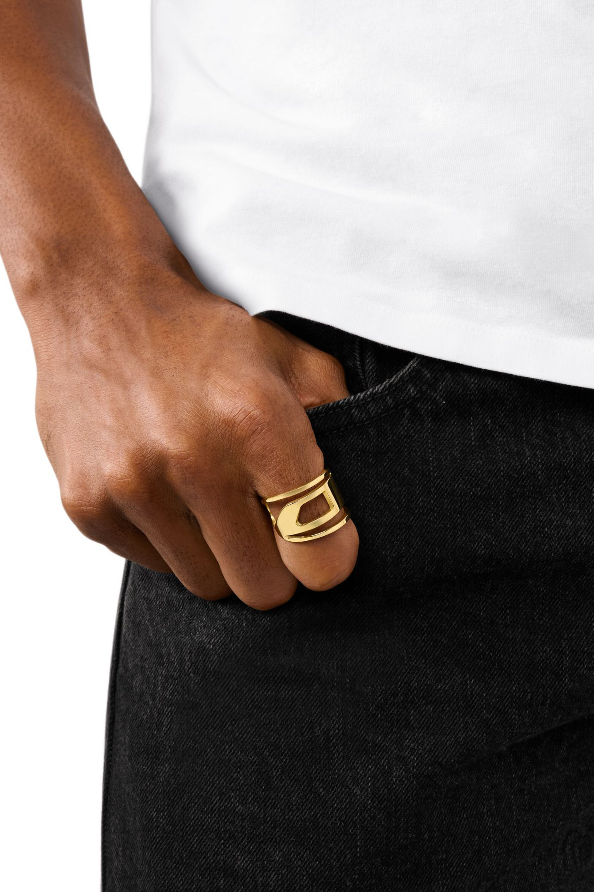 DX1569710 JEWEL Gold-Tone Stainless Steel Band Ring｜ゴールド｜ウィメンズ｜DIESEL