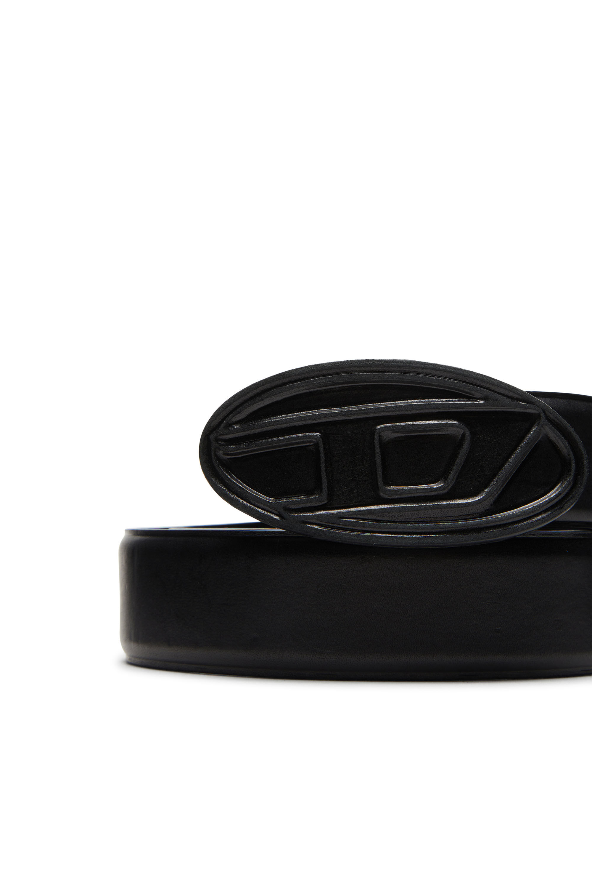 Diesel - B-1DR SCRATCH, Male's Leather belt with leather-covered buckle in ブラック - 3