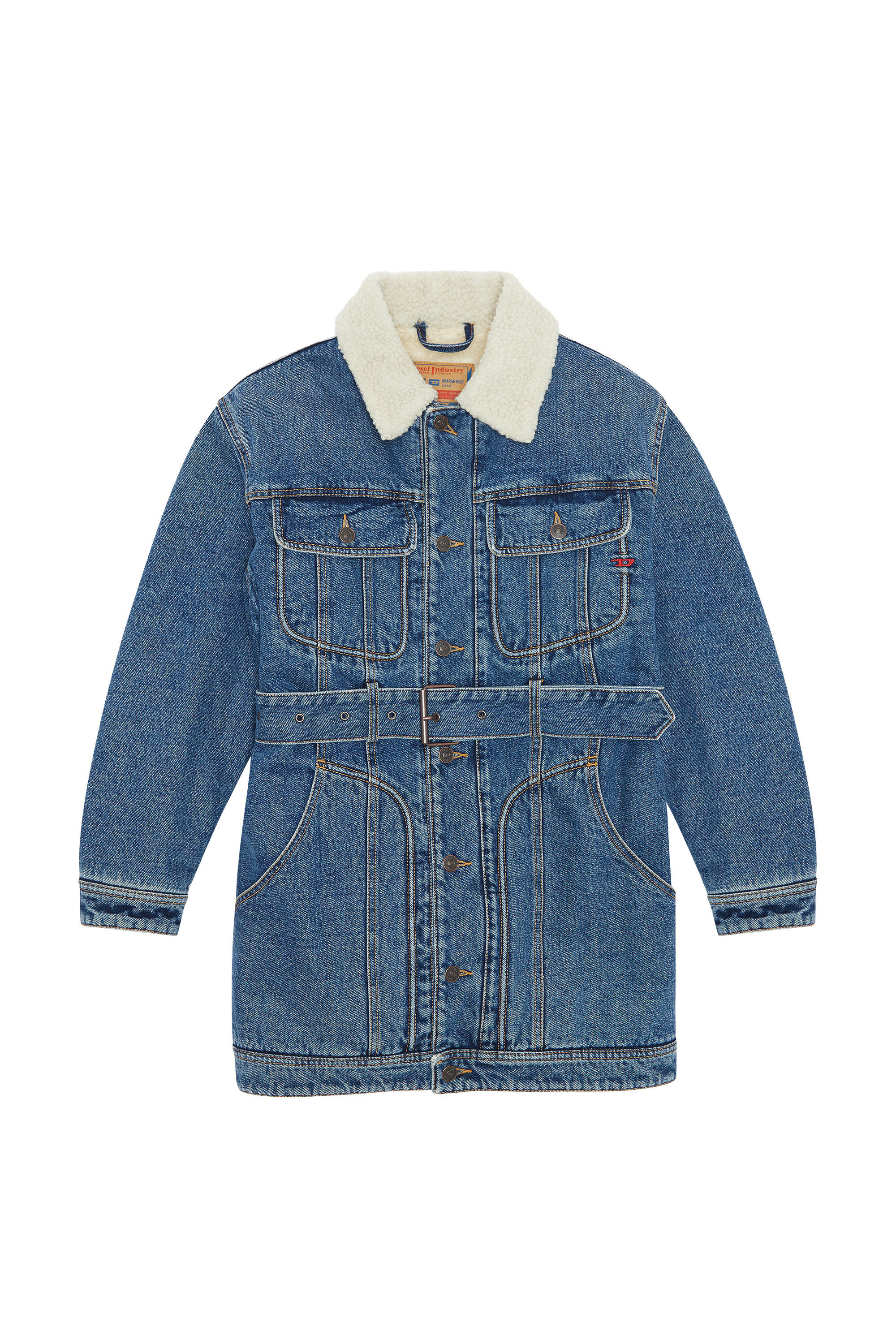 Diesel - DE-FLAMINIA-T, Female's レディース ハーフ デニムジャケット in ミディアムブルー - 1