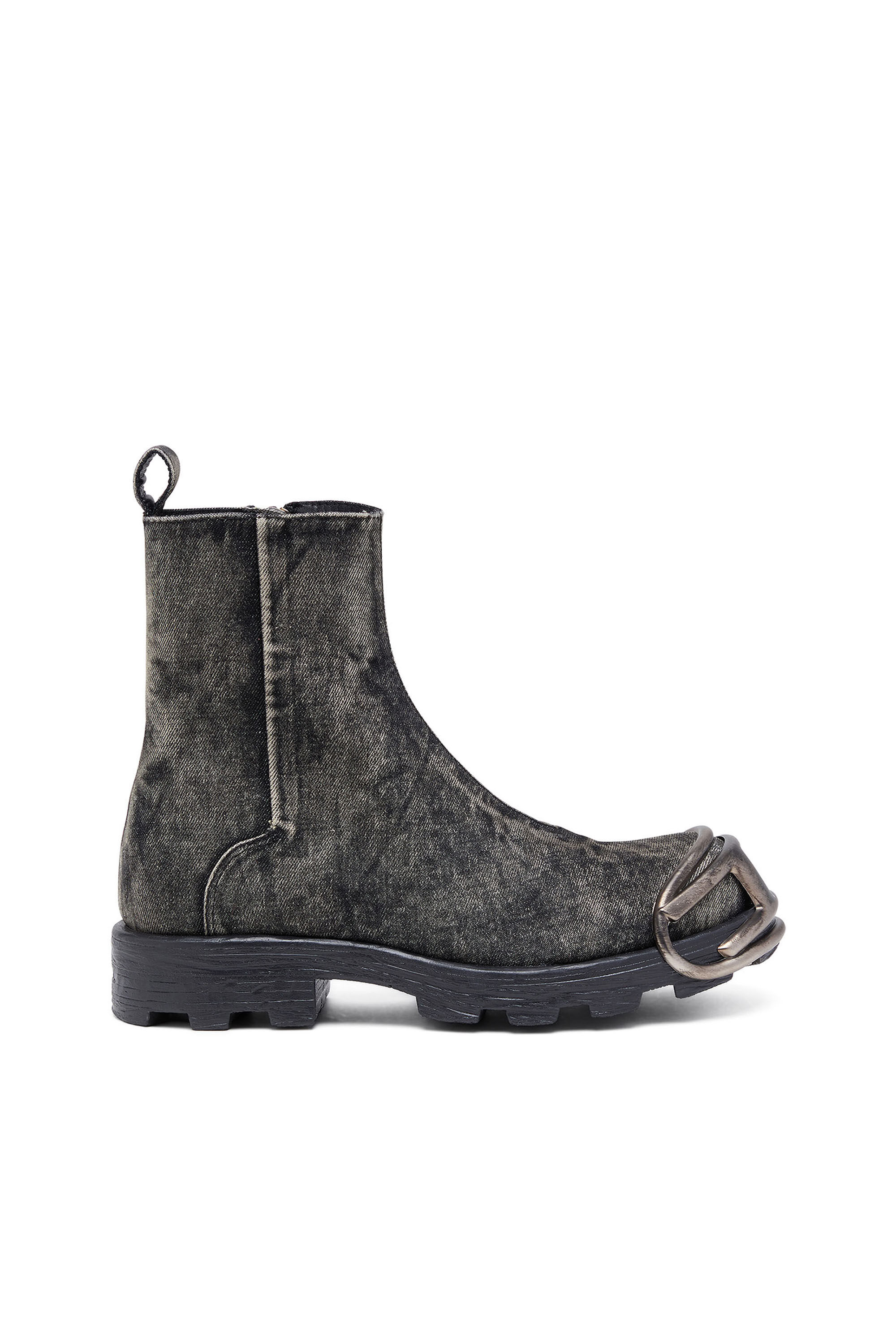 Diesel - D-HAMMER BT ZIP D, Male's D-Hammer-Denim Chelsea boots with Oval D toe caps in ブラック - 1