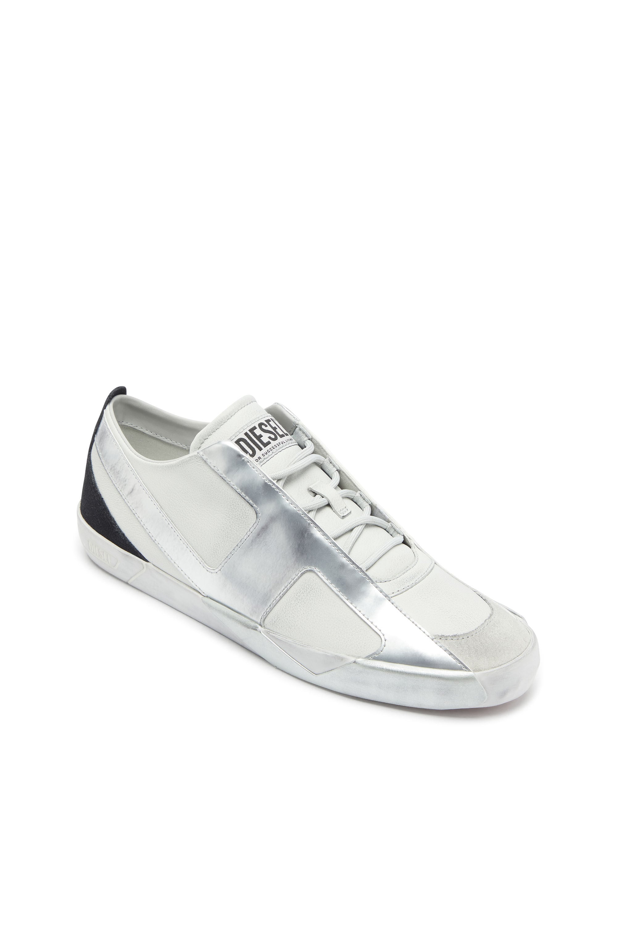 Diesel - S-SLANTE-D LOW, Male's ローカットスニーカー in ホワイト/シルバー - 6