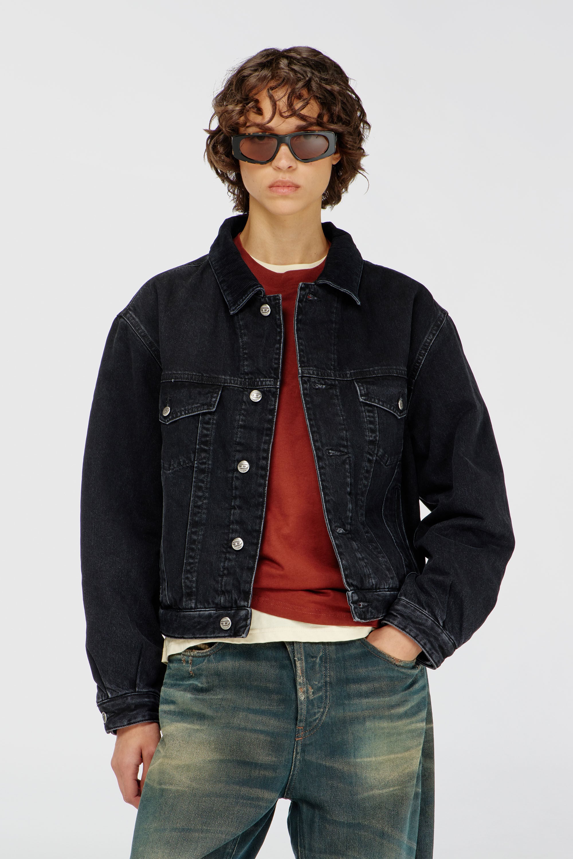 Diesel - D-RANGER-T, Unisex's デニムジャケット in ブラック - 6
