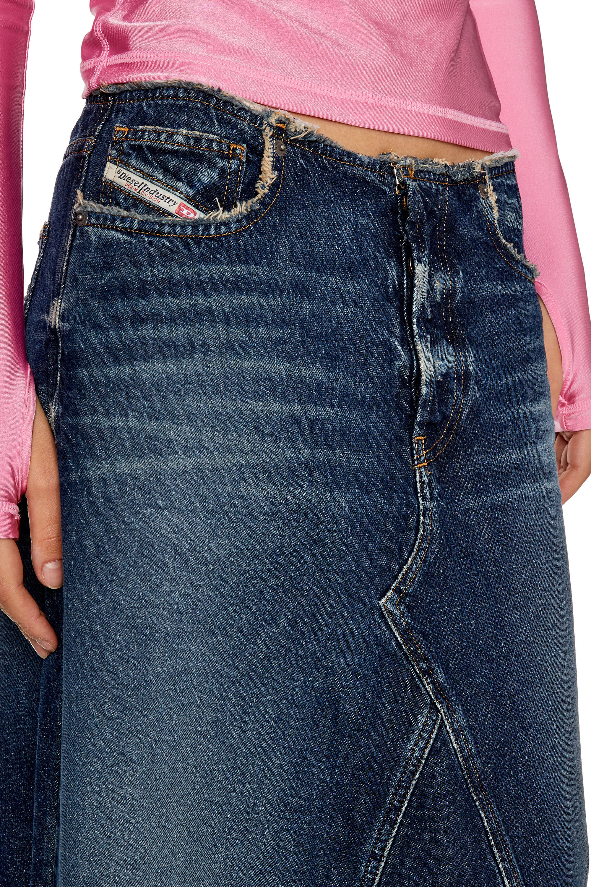 DE-PAGO-S デニムスカートマキシ｜ブルー｜ウィメンズ｜DIESEL 