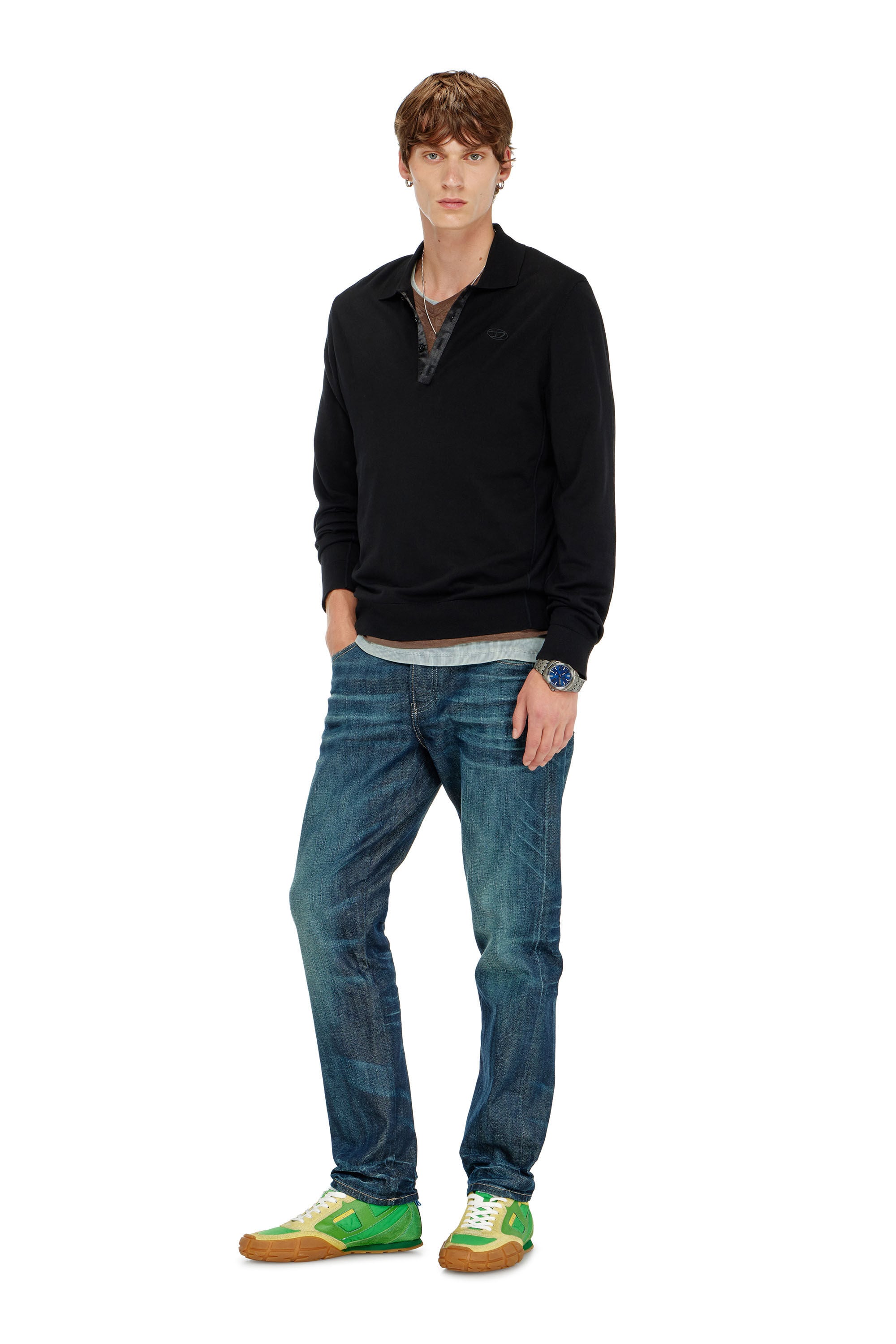 Diesel - K-VILNIUS-LS, Male's ポロニット in ブラック - 1
