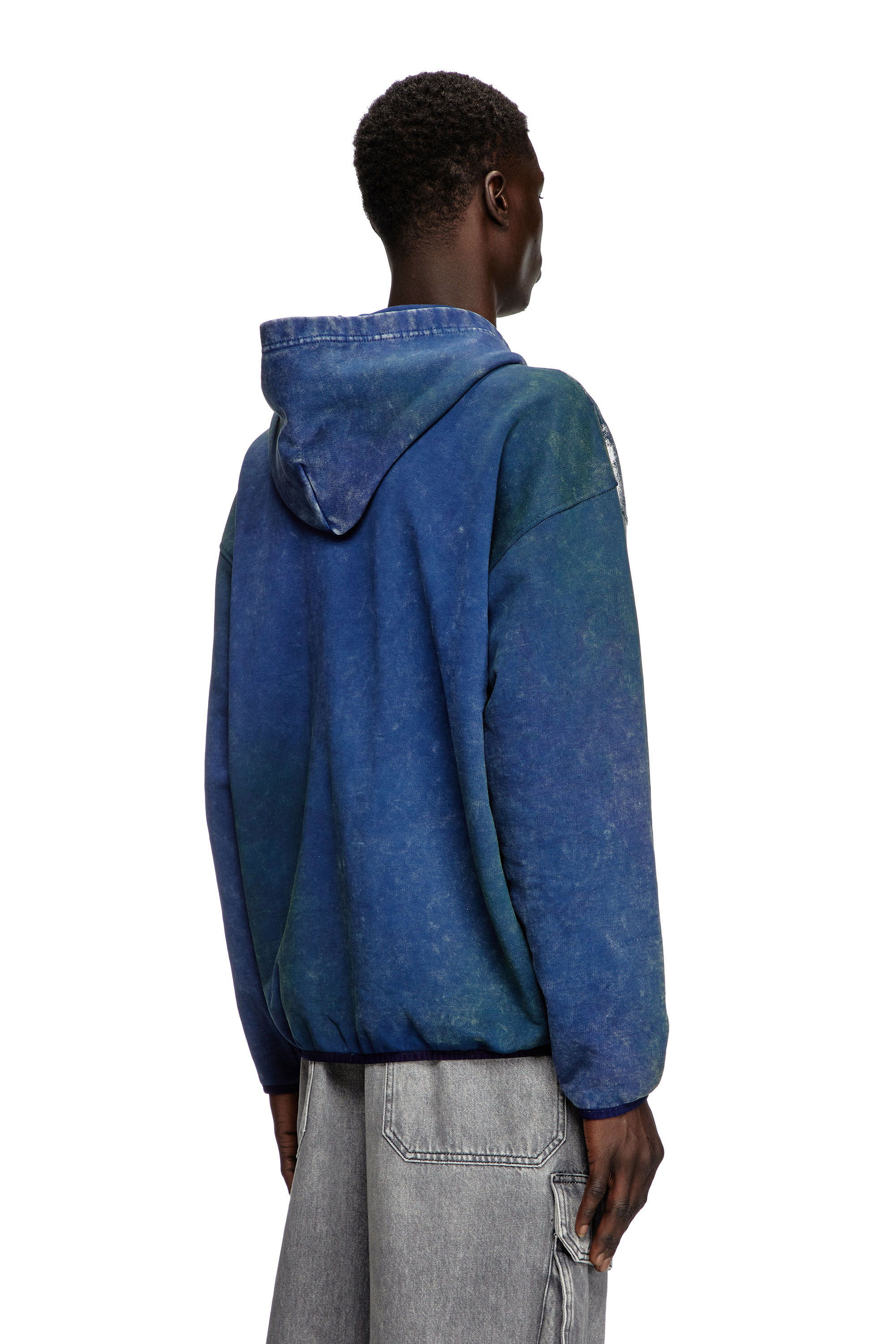 Diesel - S-LOXTY-ZIP, Male's Zip-up hoodie with distressed effects in ブルー - 5