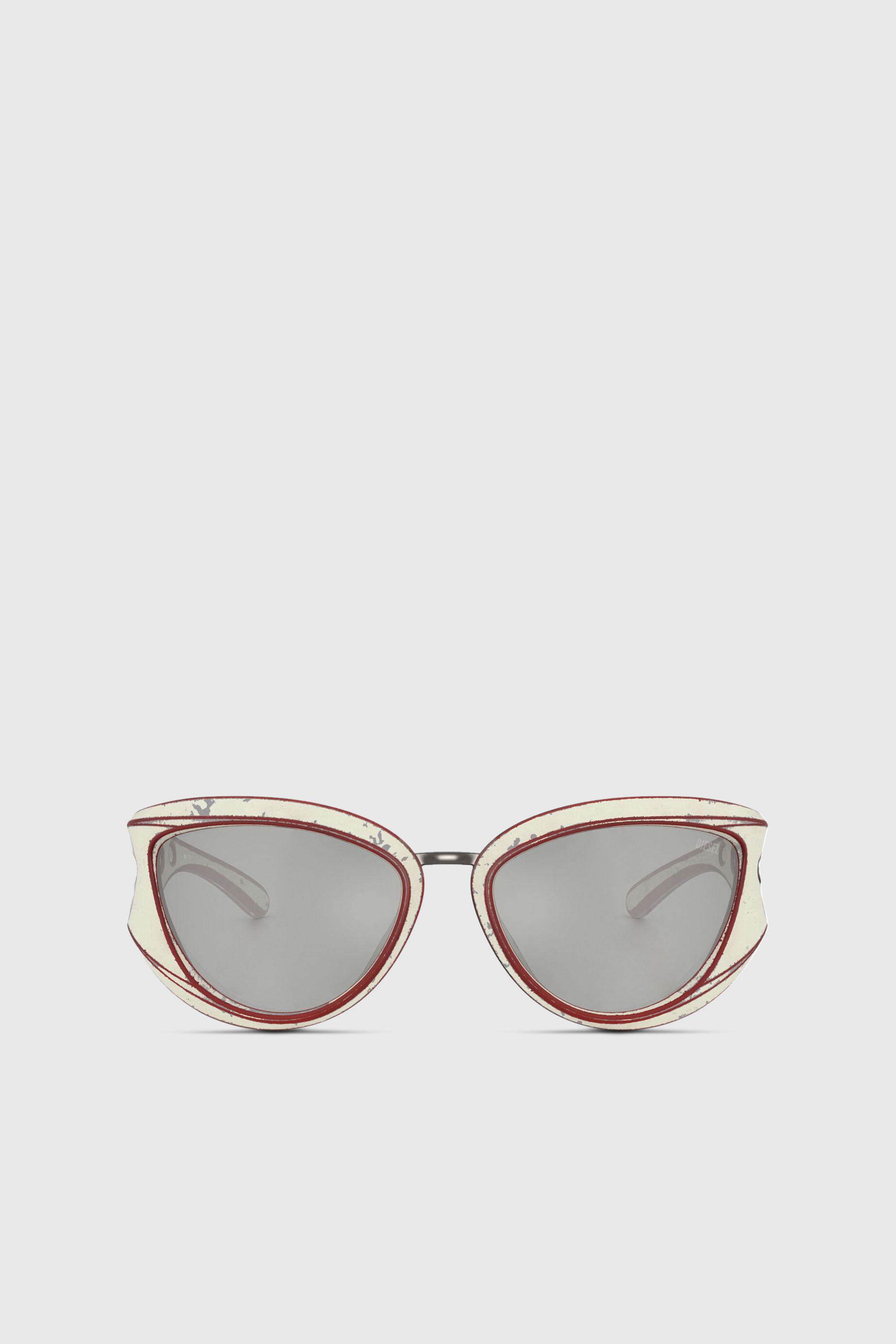 Diesel - 0DL3007U, Unisex's Cat-eye style sunglasses in ホワイト/グレー - 1