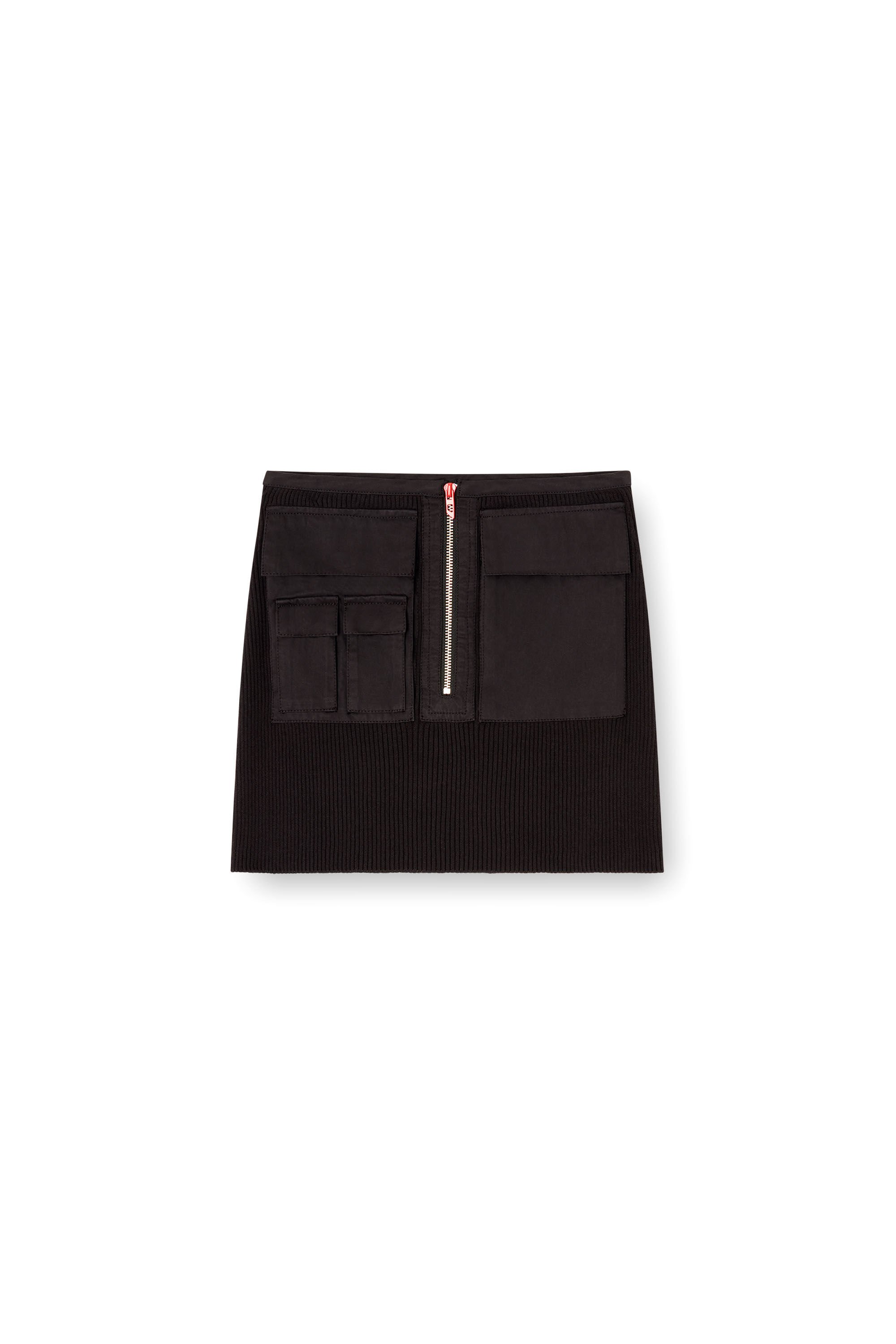 Diesel - M-MERYN-SHORT, Female's Ribbed mini skirt with cargo pockets in ブラック - 2
