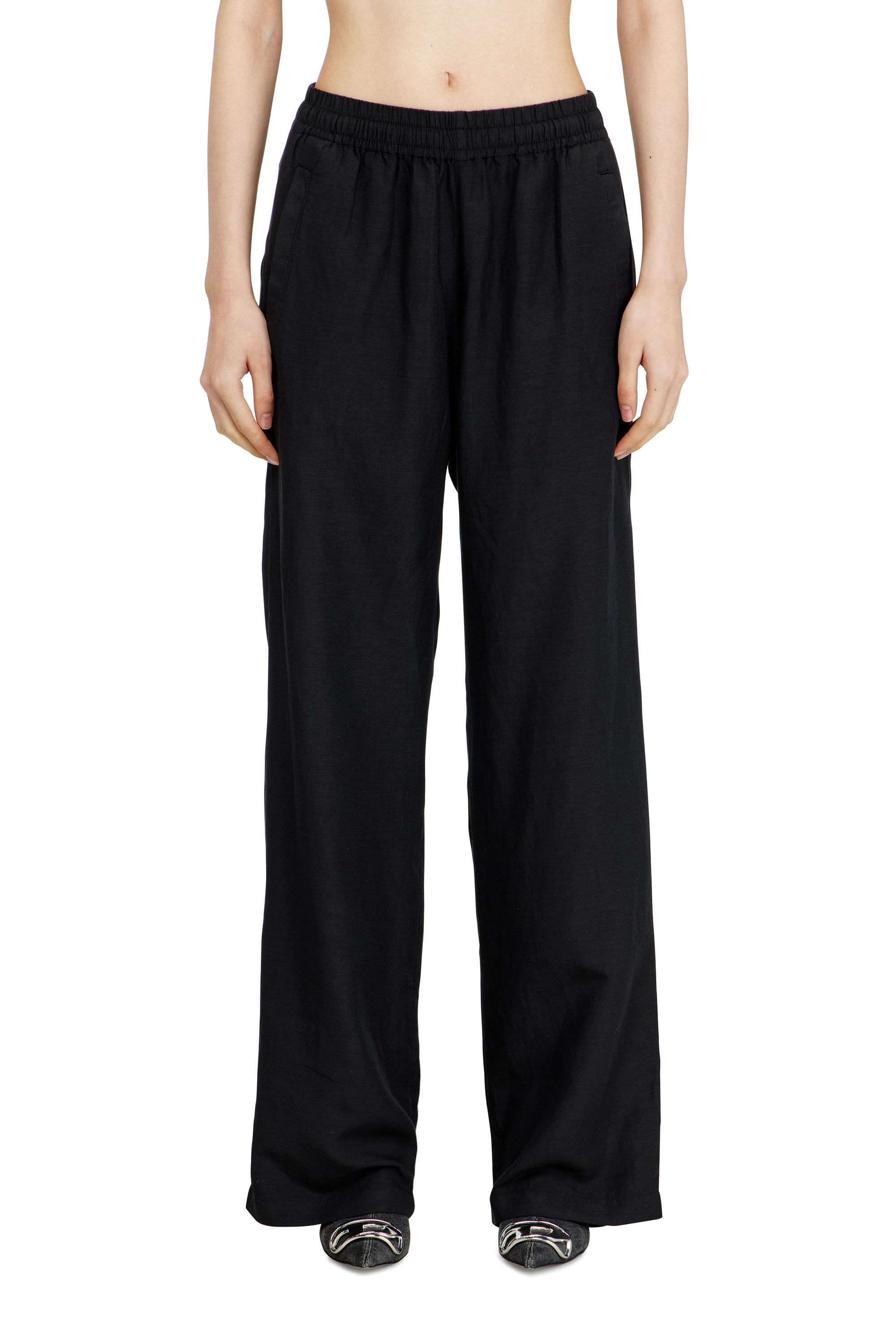 Diesel - P-THECK-PGBS, Unisex's Linen-blend pants in ブラック - 5