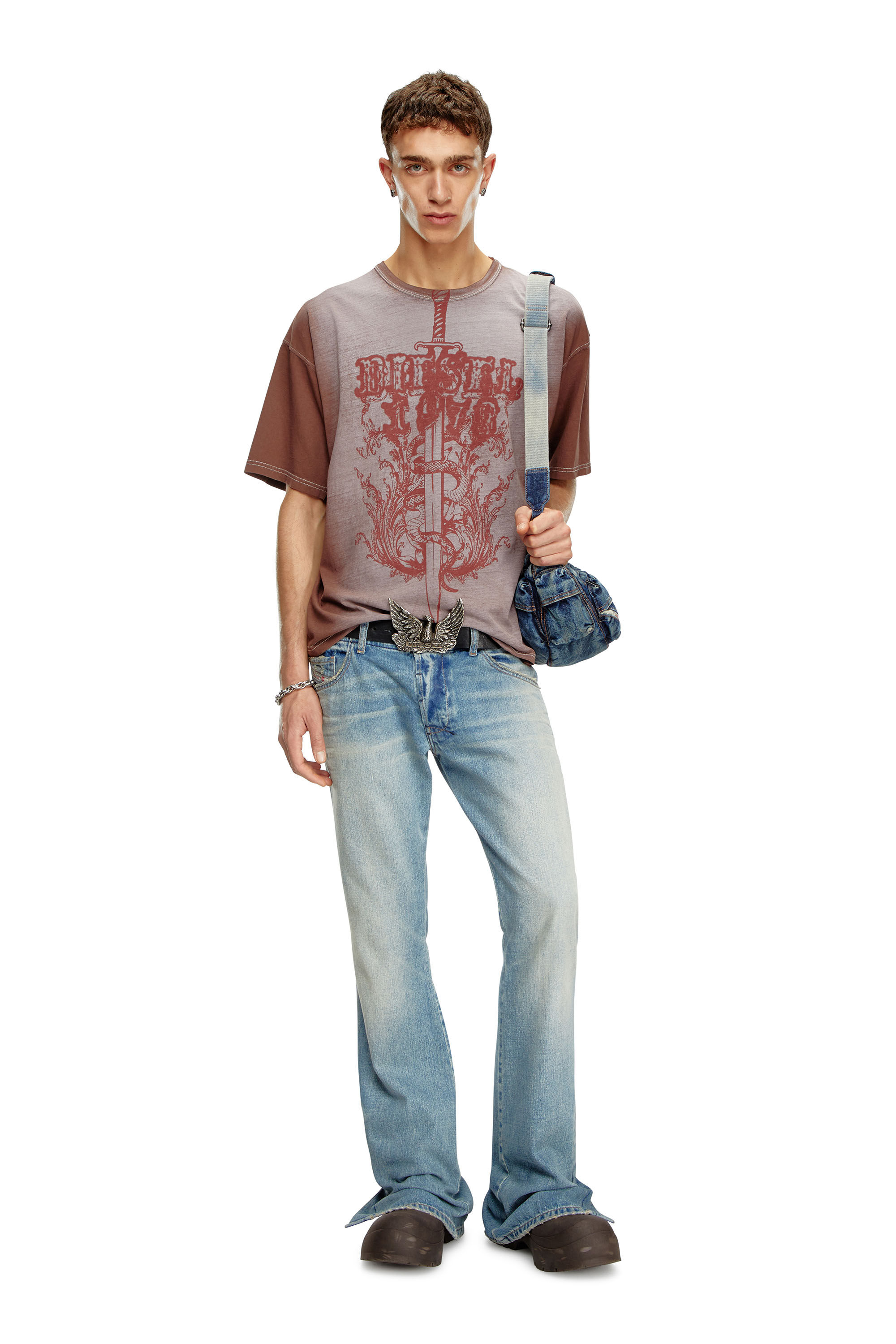 Diesel - Male's Bootcut Jeans D-Backler 0GRDN, ライトブルー - 1