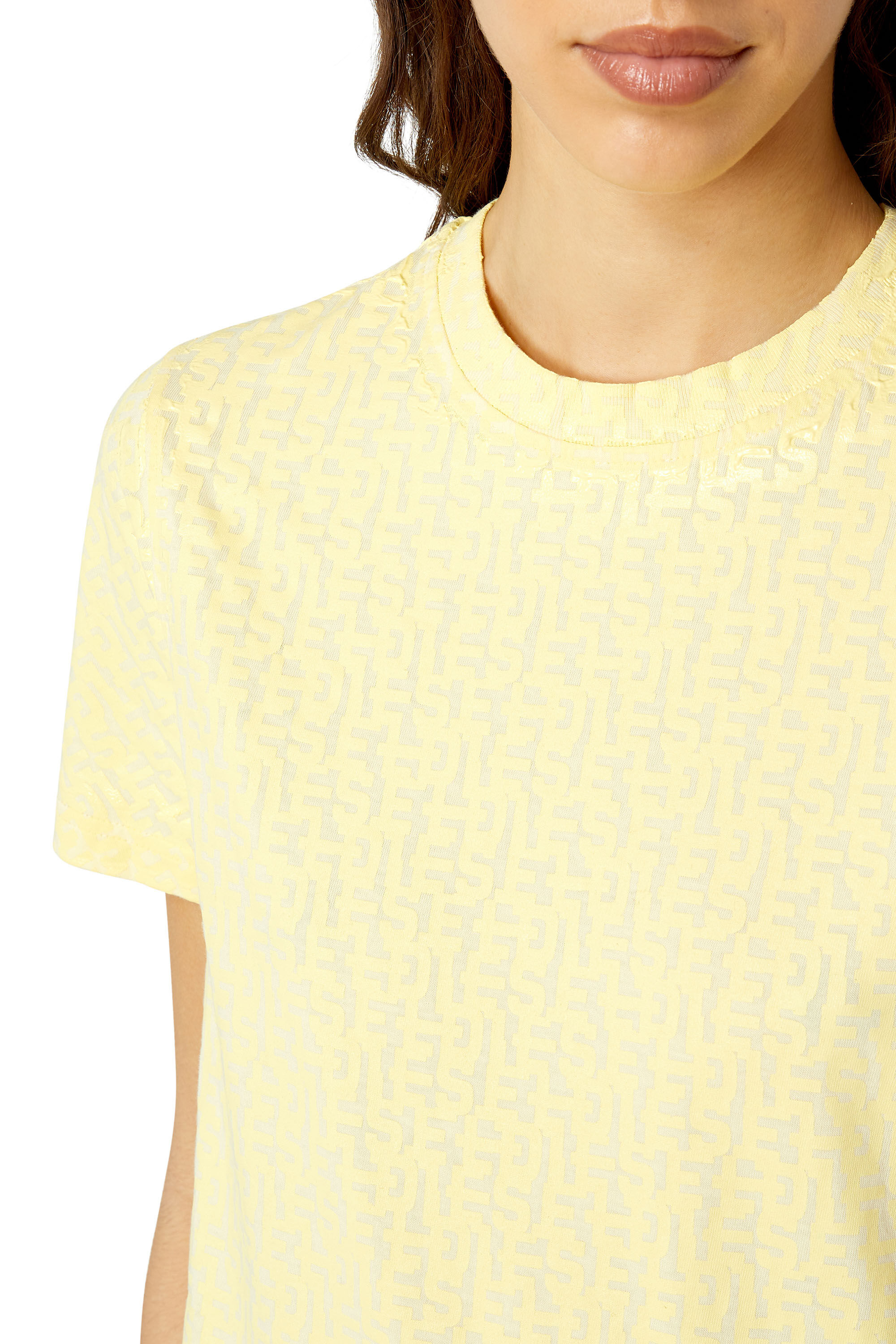 Diesel - T-REG-MONO, Female's 半袖Tシャツ トップス モノグラム in Yellow - 5