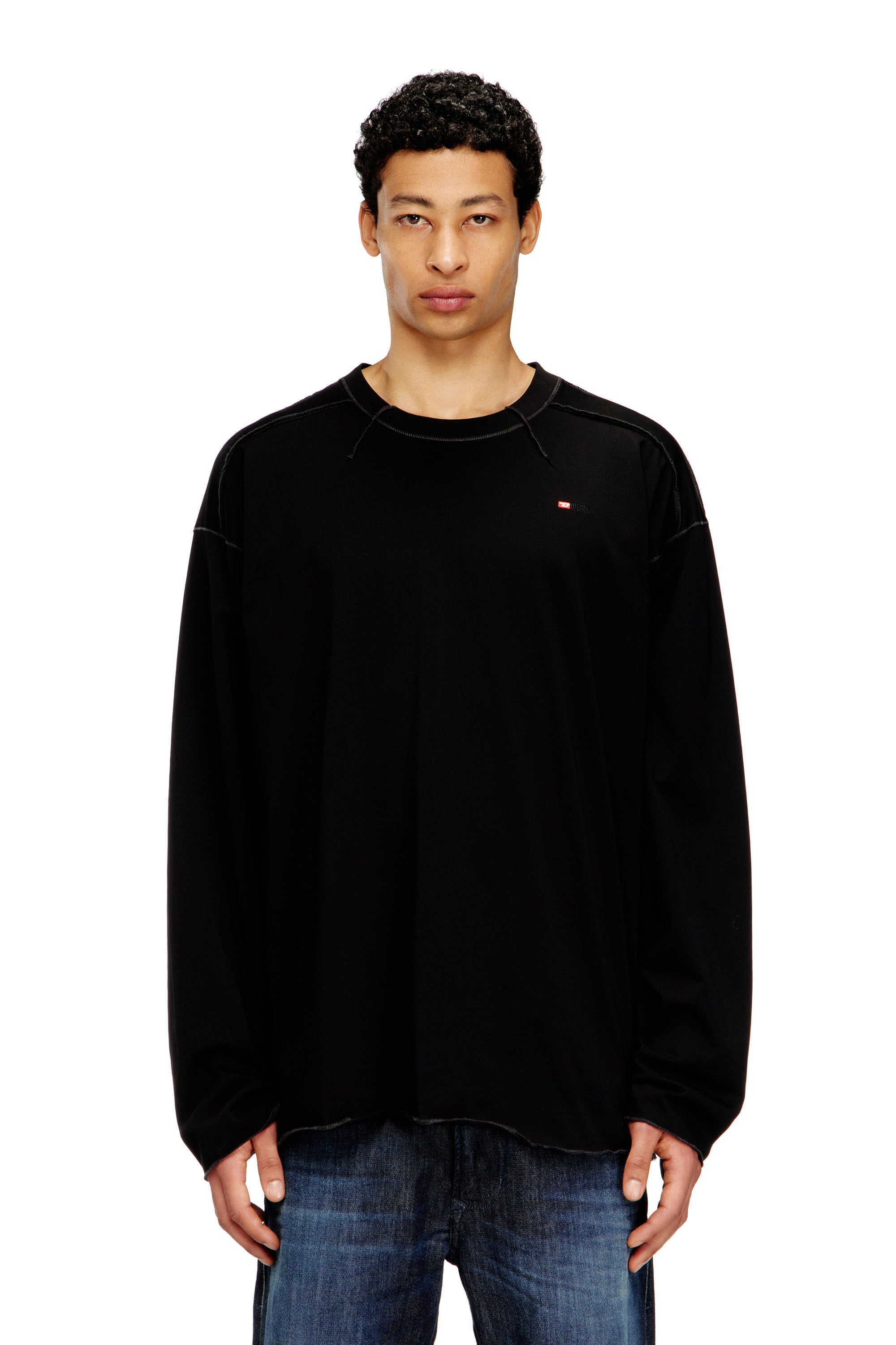 Diesel - T-CRAHOR-BOXT-LS-T1, Male's 長袖Tシャツ in ブラック - 3