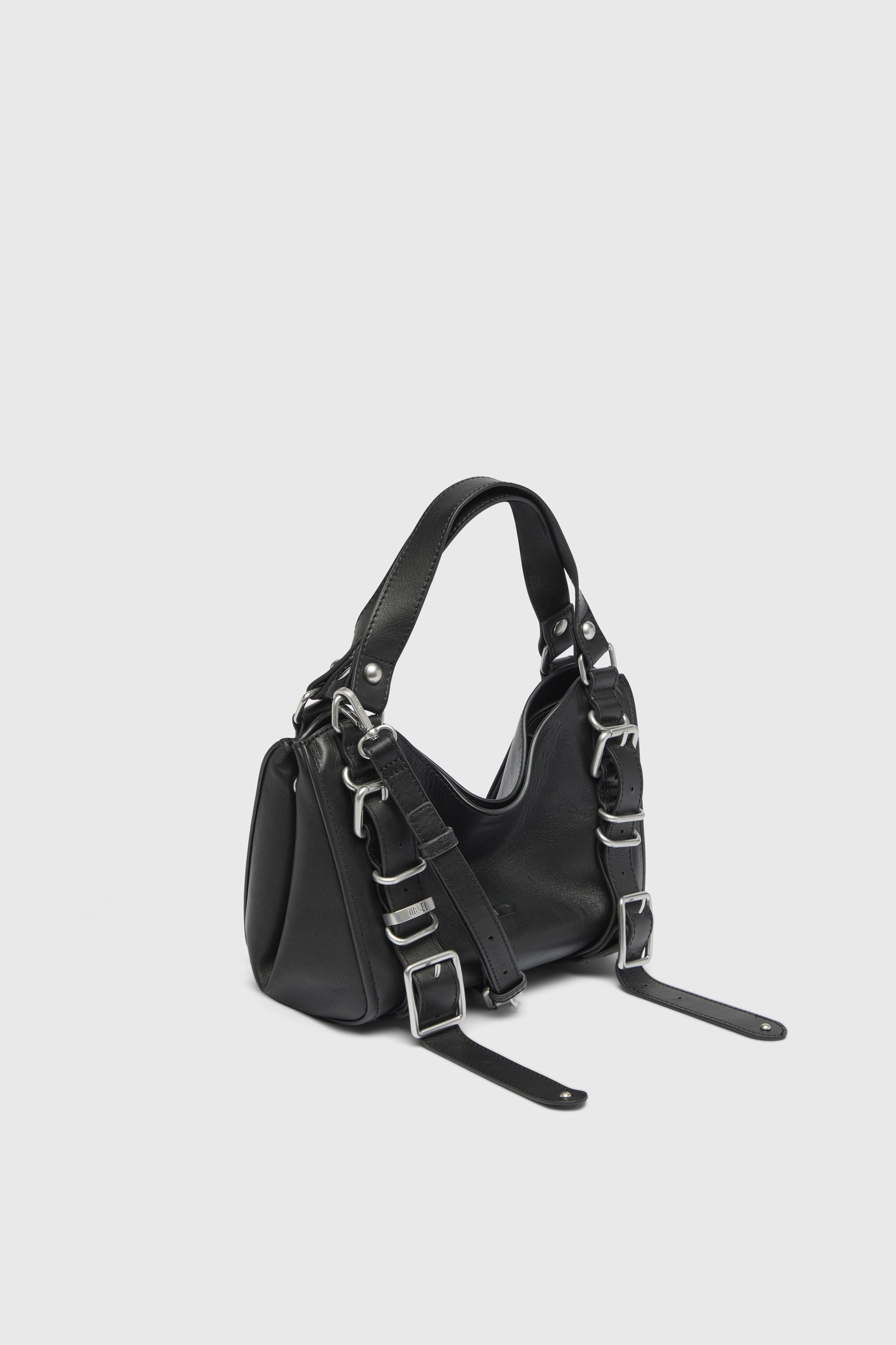 Diesel - D-ONE TOPHANDLE S, Female's D-One-Small top-handle bag in treated leather in ブラック - 4