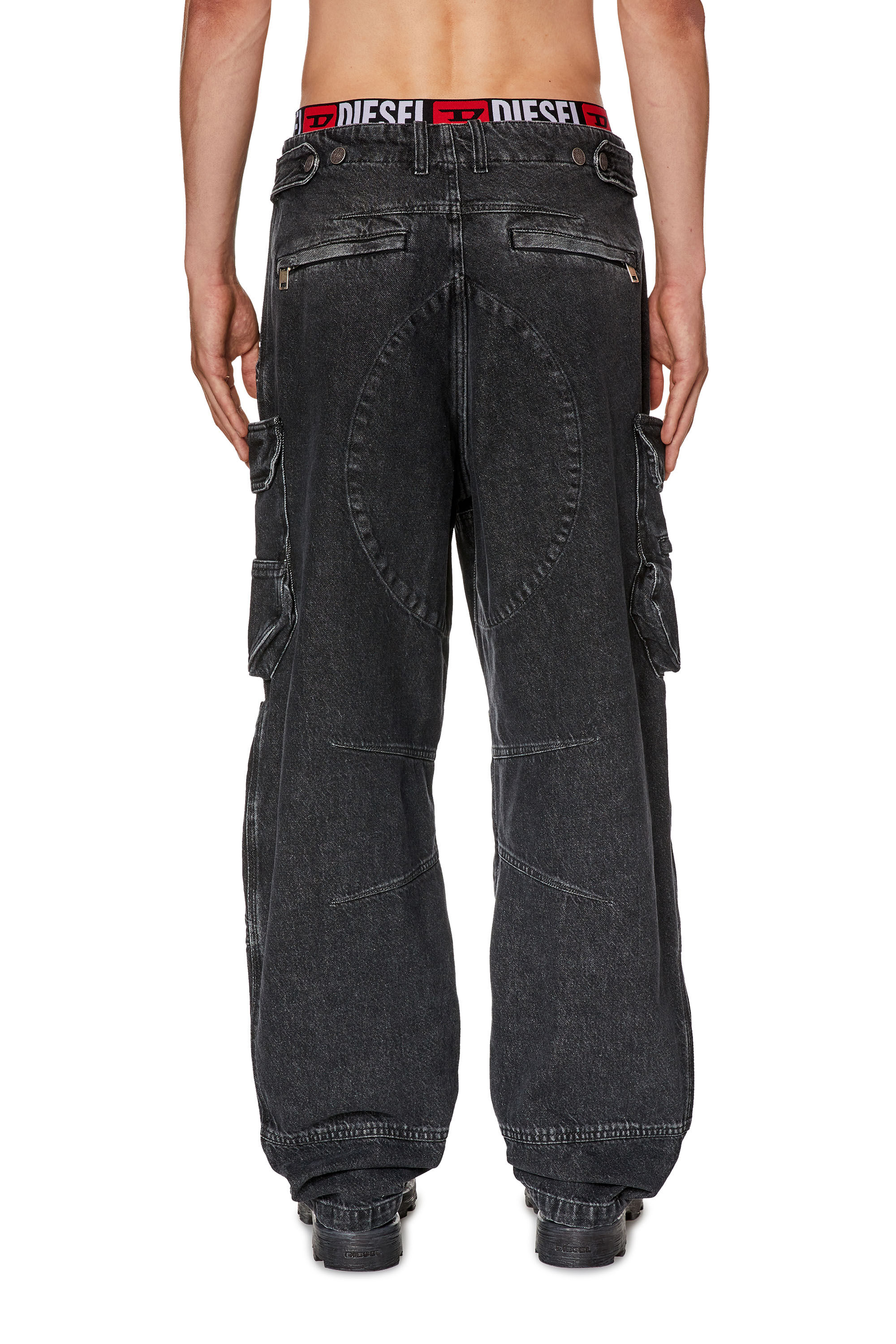 Diesel - Straight Jeans D-Fish 0HLAA, ブラック/ダークグレー - Image 5