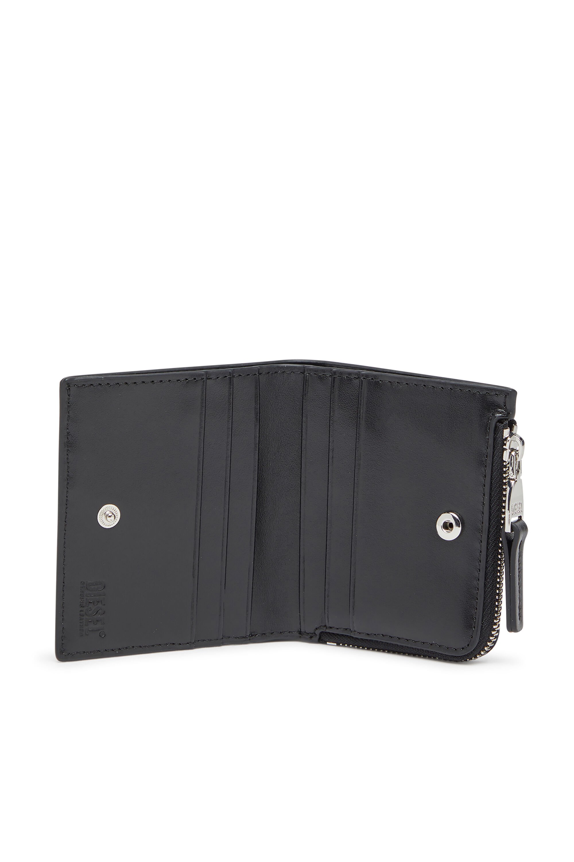 Diesel - 1DR BI FOLD ZIP L, Female's Bi-fold wallet in leather in ブラック - 3