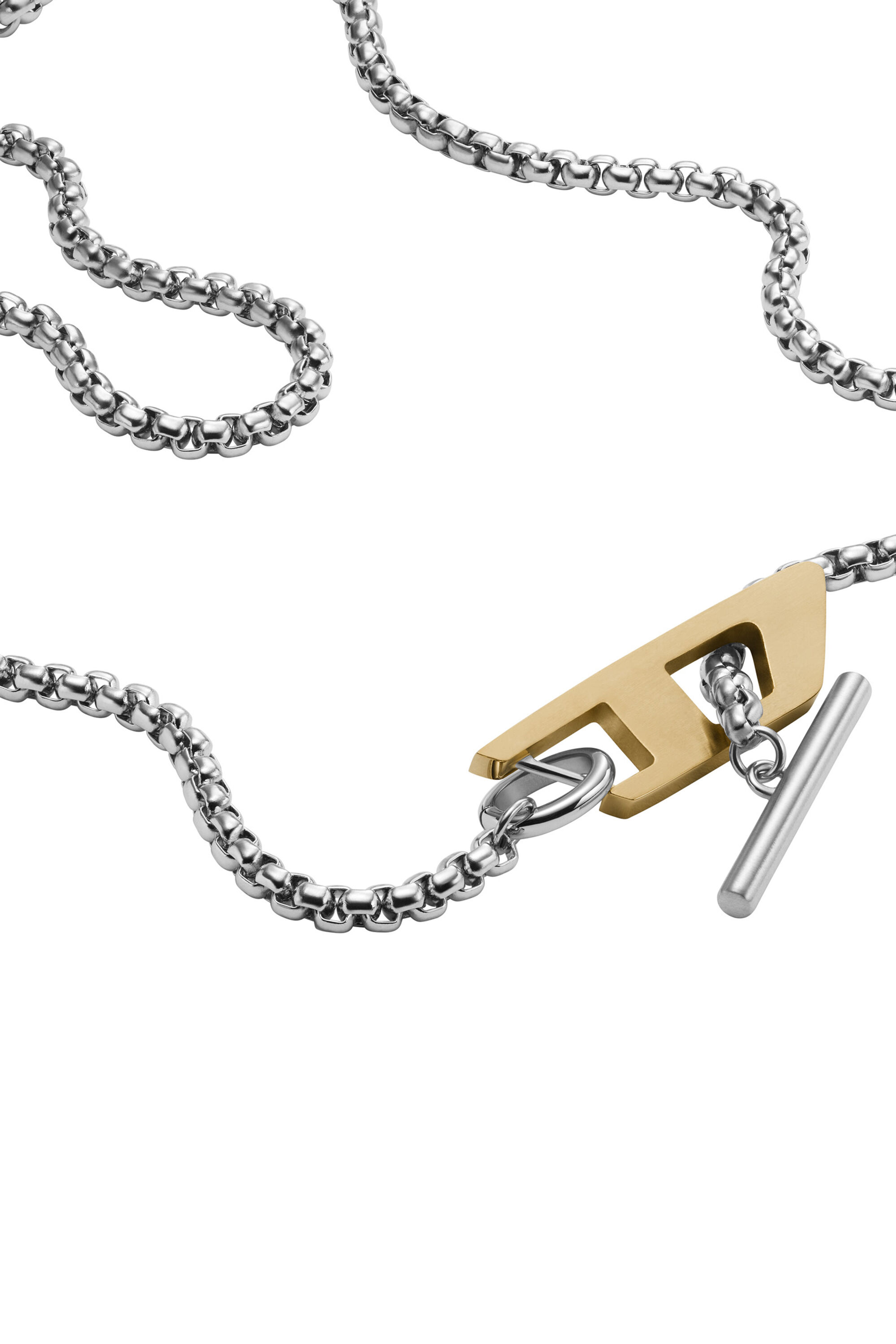 Diesel - DX1378, Unisex's Two-Tone Stainless Steel Choker Necklace in シルバー - 1