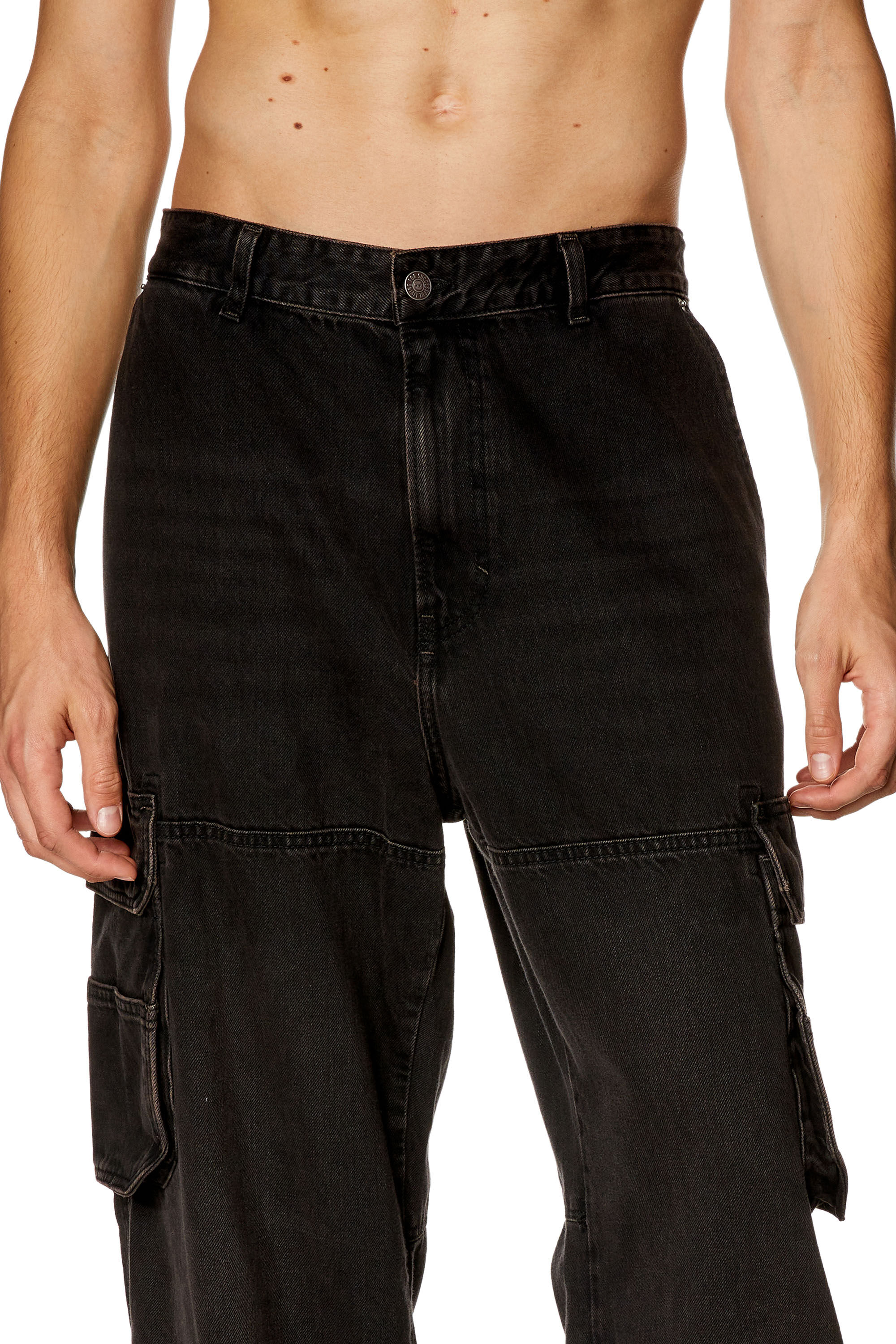 Diesel - Male's Relaxed Jeans D-Fish 0KIAG, ブラック/ダークグレー - 5