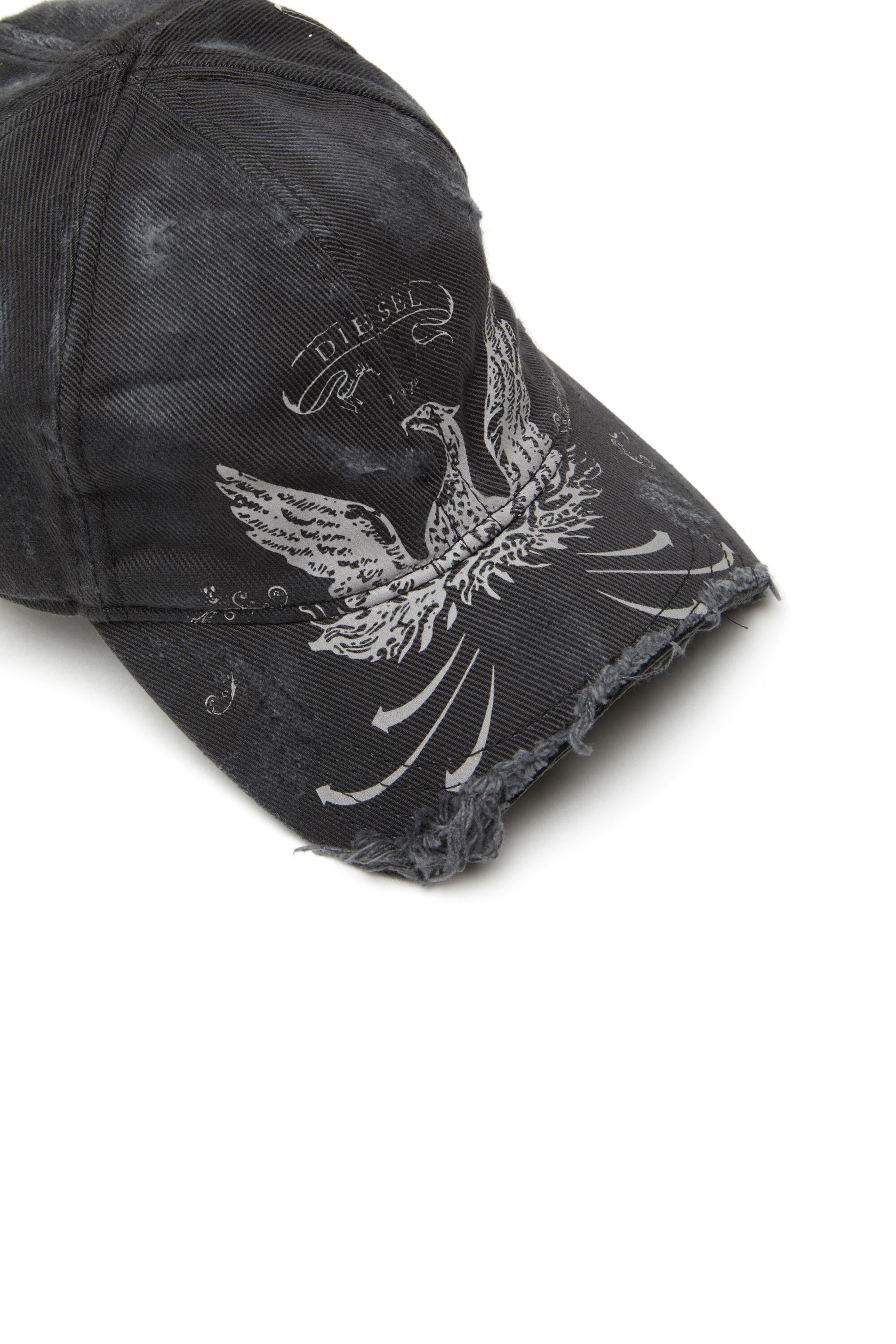 C-FENIX Distressed baseball cap with Phoenix print｜ブラック