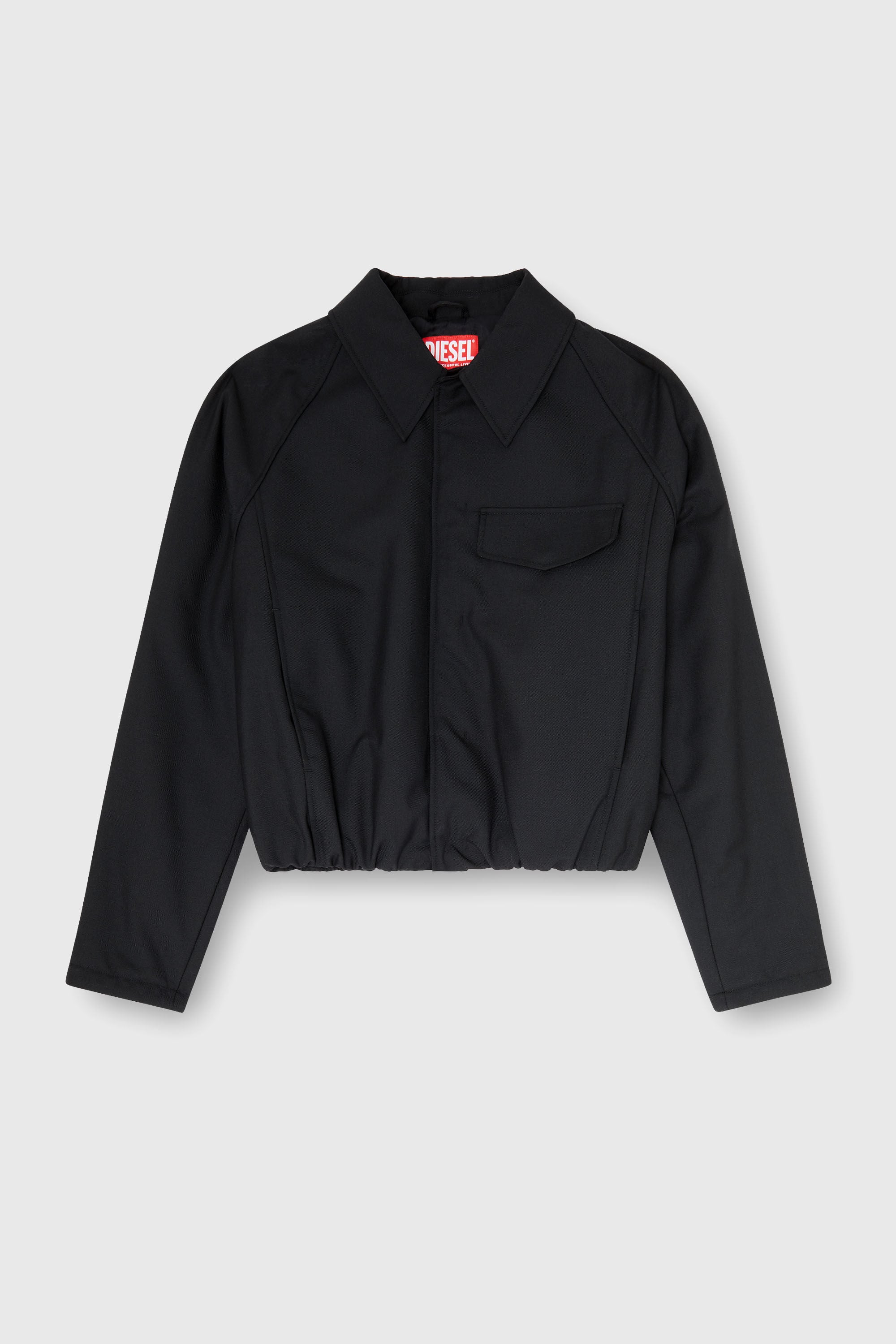 Diesel - J-ATTOR-COOL, Male's Gathered bomber jacket in wool blend in null - 2