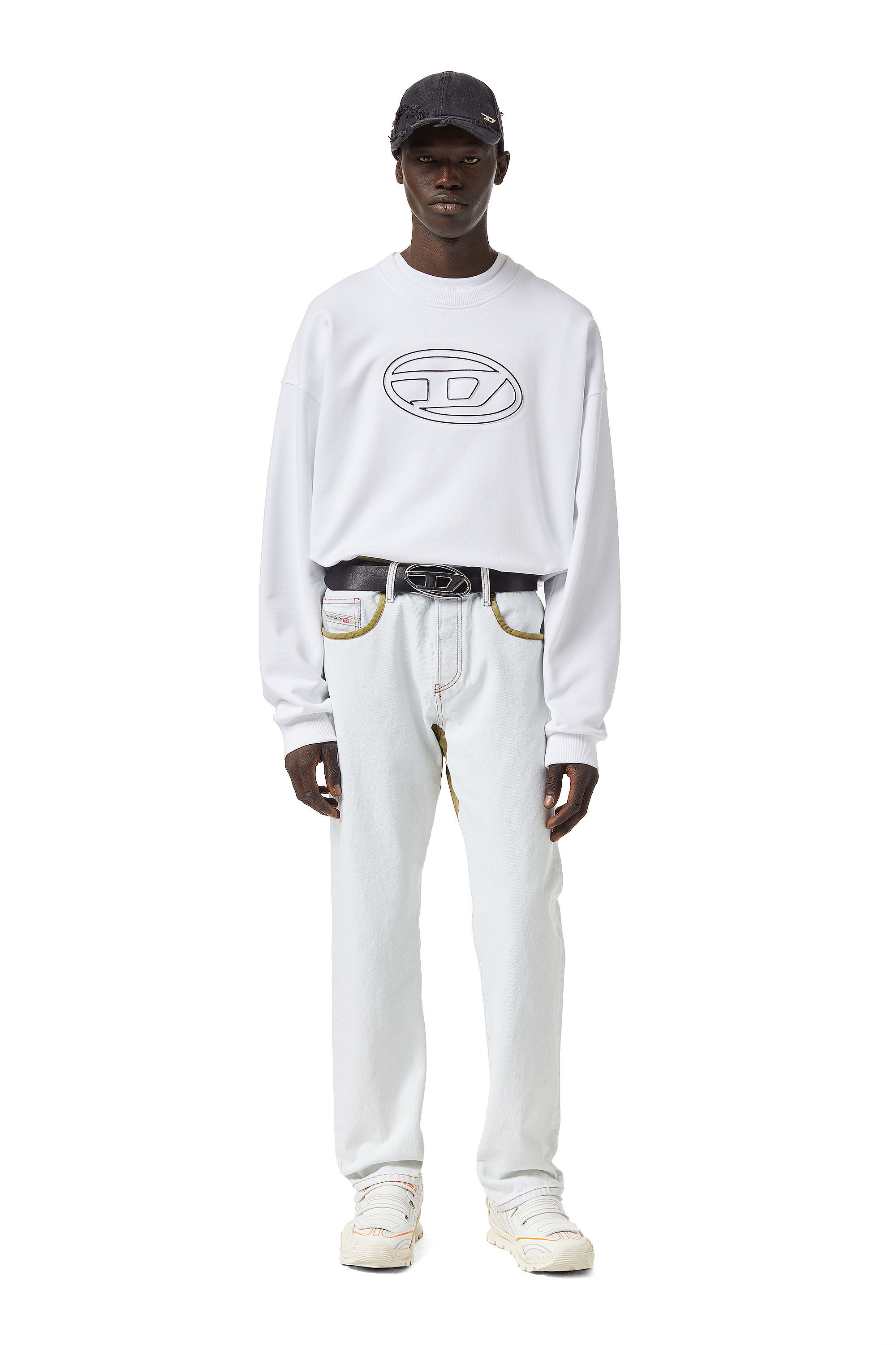 Diesel - S-MART-BIGOVAL, Male's スウェット トップス ロゴ in ホワイト - 5