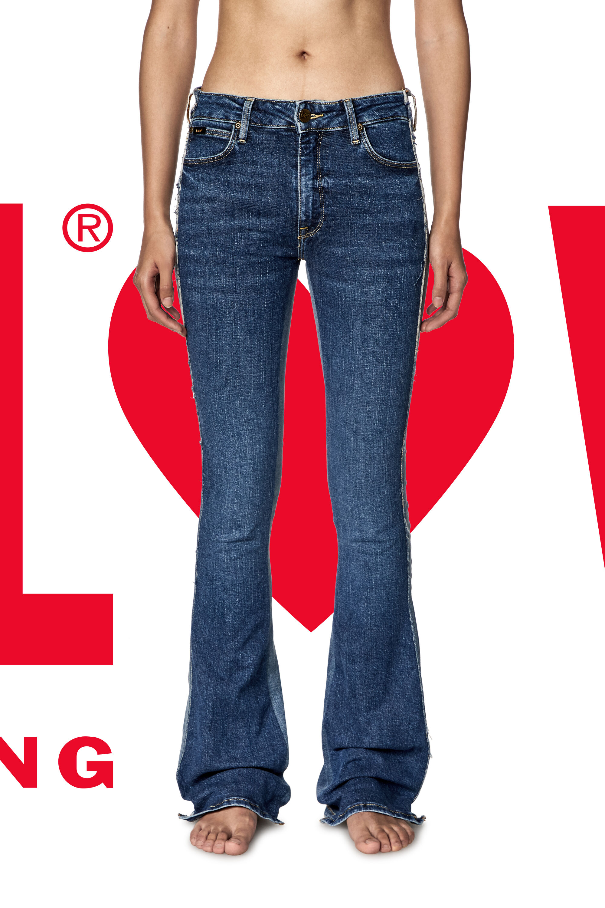 Diesel - Female's Bootcut Jeans Dieseloves 02 09K46, ミディアムブルー - 4