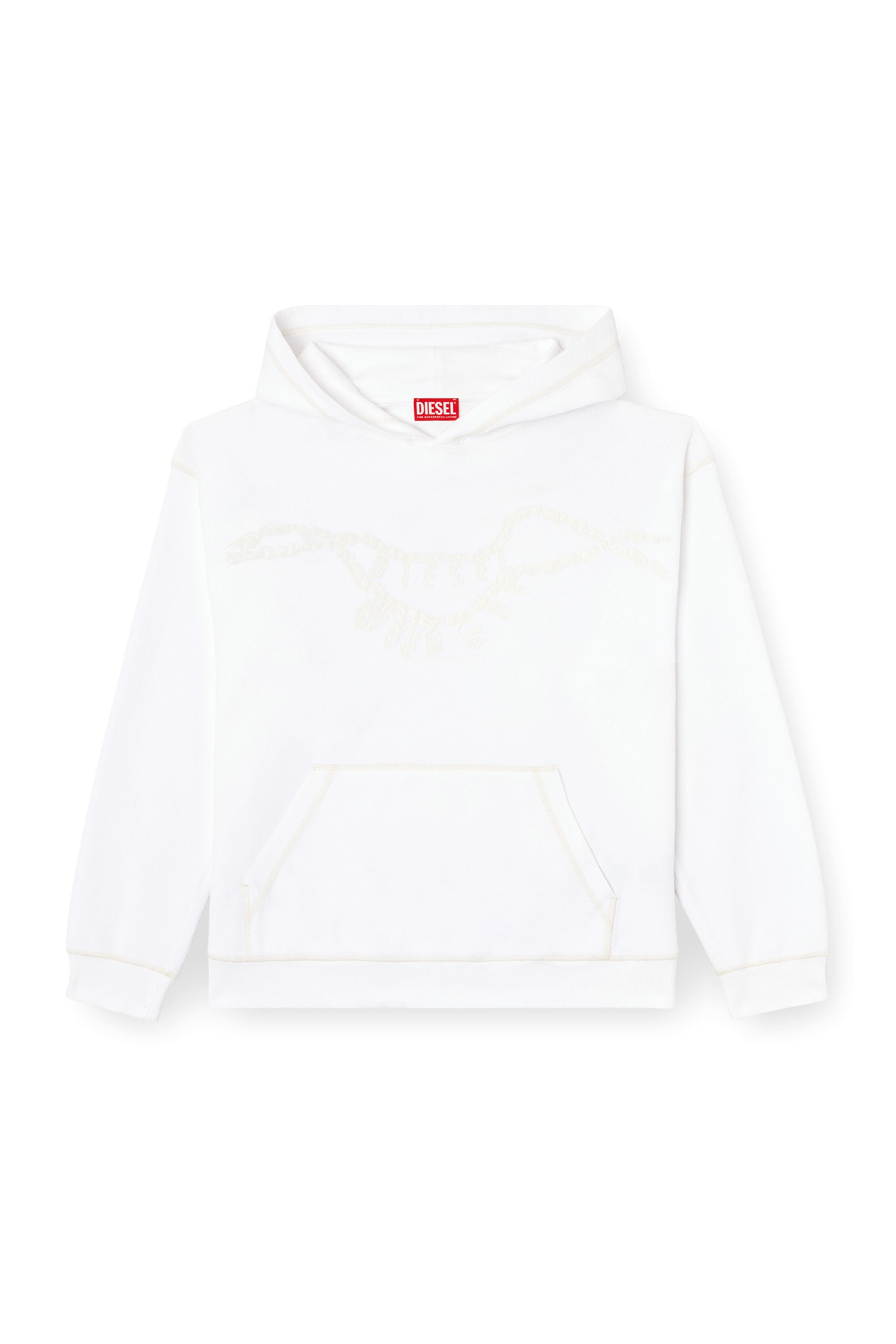 Diesel - S-BOXT-HOOD-HOSHI, Unisex's Hoodie with charm necklace print in ホワイト - 2