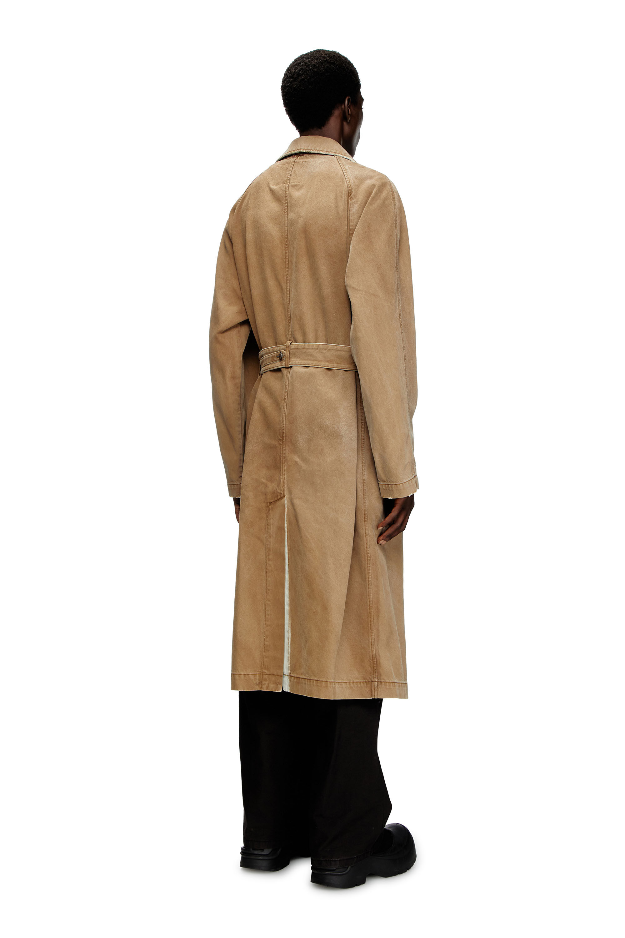 D-DELIRIOUS-D Trench coat in overdirt denim｜ブラウン｜ウィメンズ 