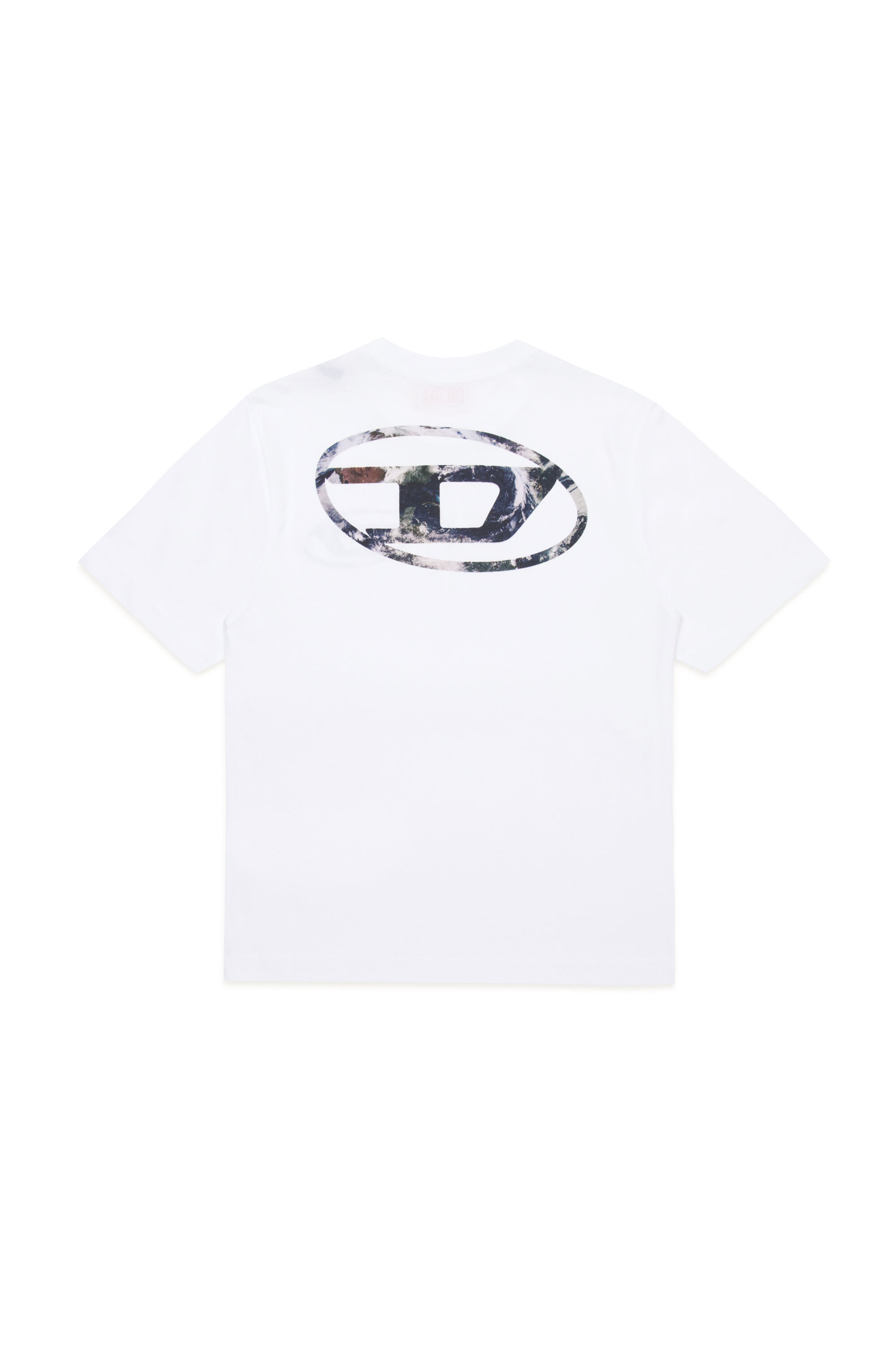TWASHL6 OVER T-shirt with marble effect oval logo｜ホワイト 