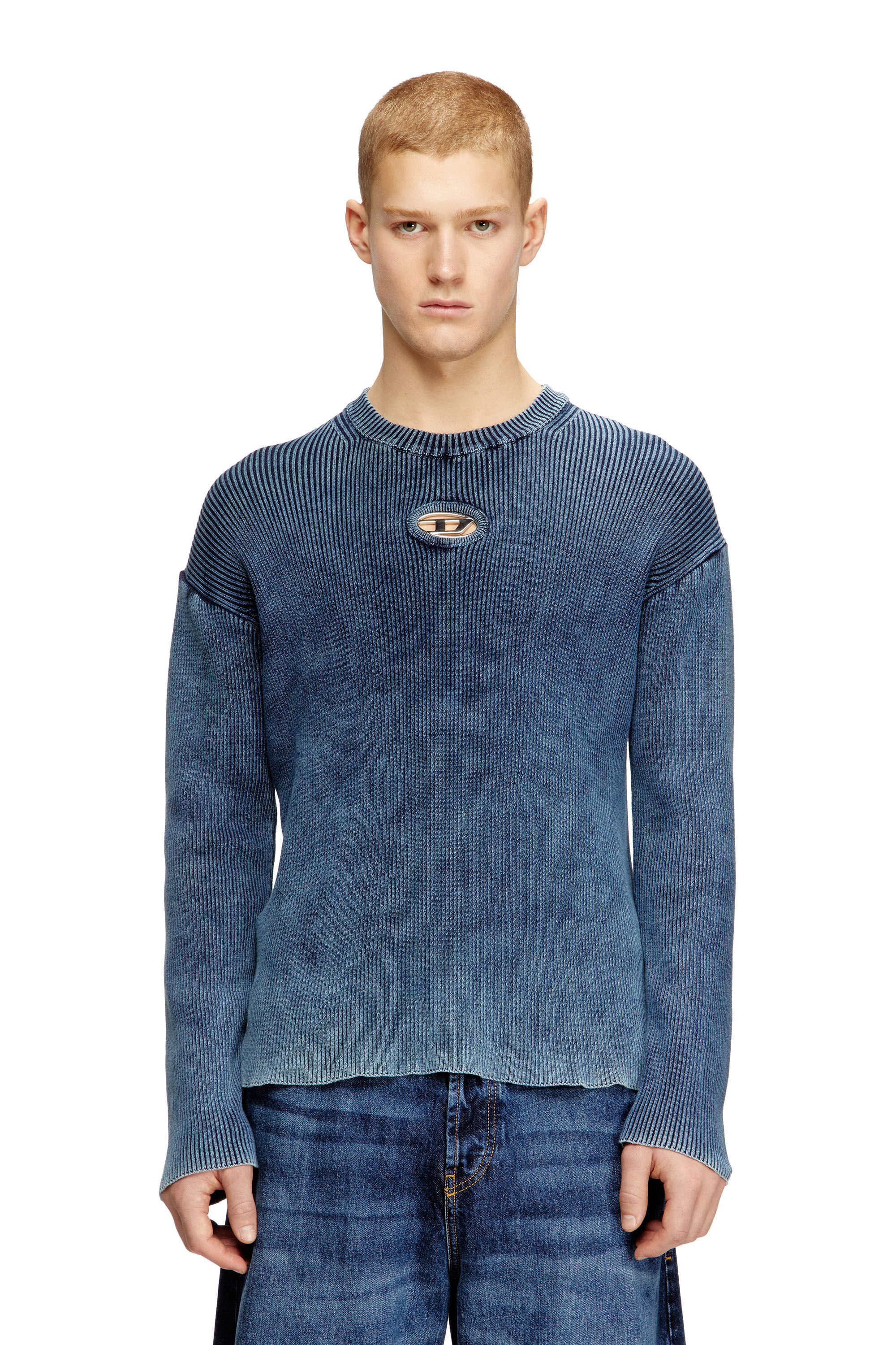 Diesel - K-DARREN-D, Male's プルオーバーニット in ブルー - 3