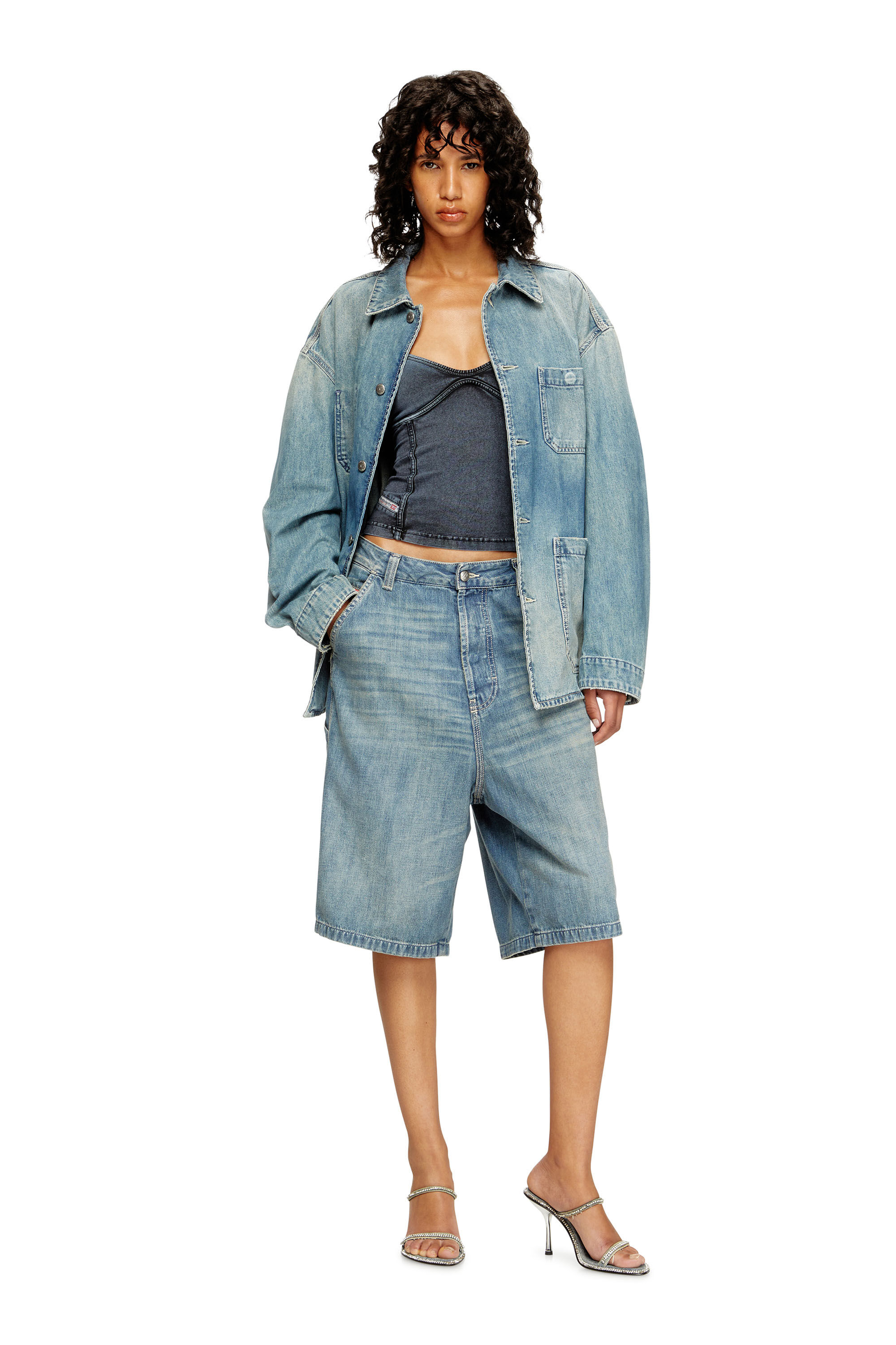 Diesel - D-STACK-U, Unisex's Utility-style denim jacket in ミディアムブルー - 7