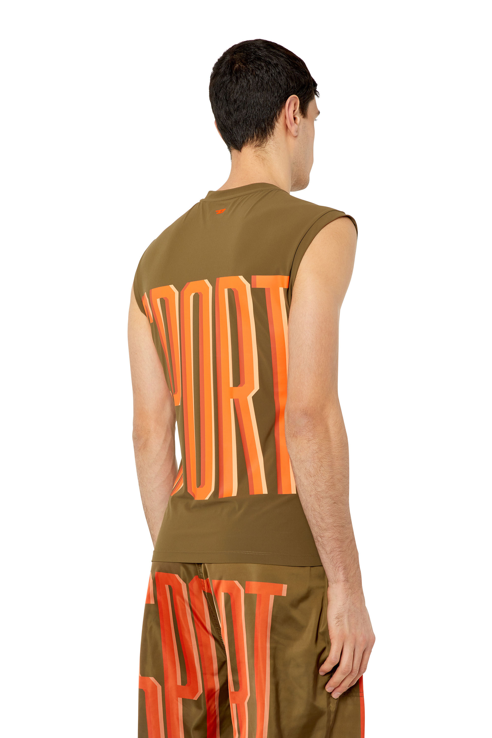 Diesel - AMST-RIDGE-WT40, Male's ノースリーブ トレーニングウェア DIESEL SPORT in Brown - 5
